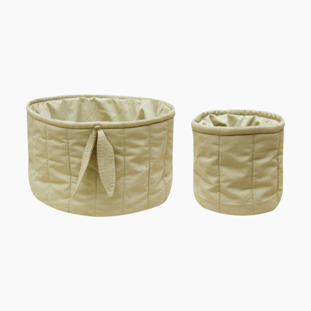Lorena Canals Bambie Quilted Baskets - Set of Two - Olive.