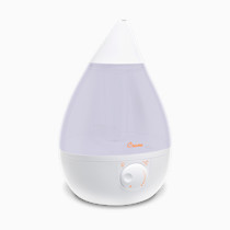 Crane White Drop Ultrasonic Cool Mist Teardrop Humidifier, 1 Gallon Tank, Baby Humidifier for Nursery, Bedroom, Plants, Office, Adjustable Mist Levels