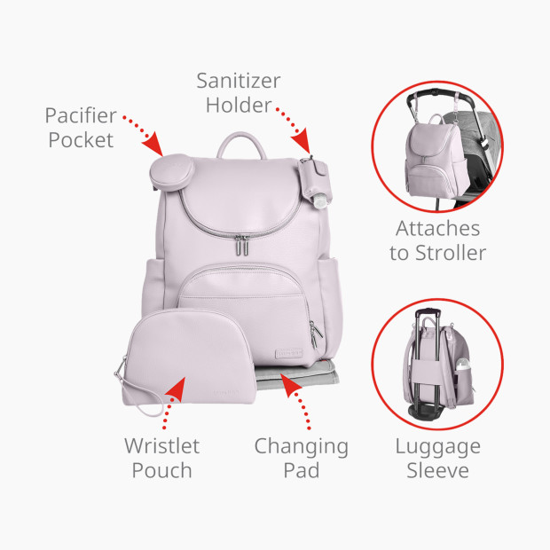 Skip Hop Evermore 6-in-1 Diaper Backpack Set - Dusty Lavender.