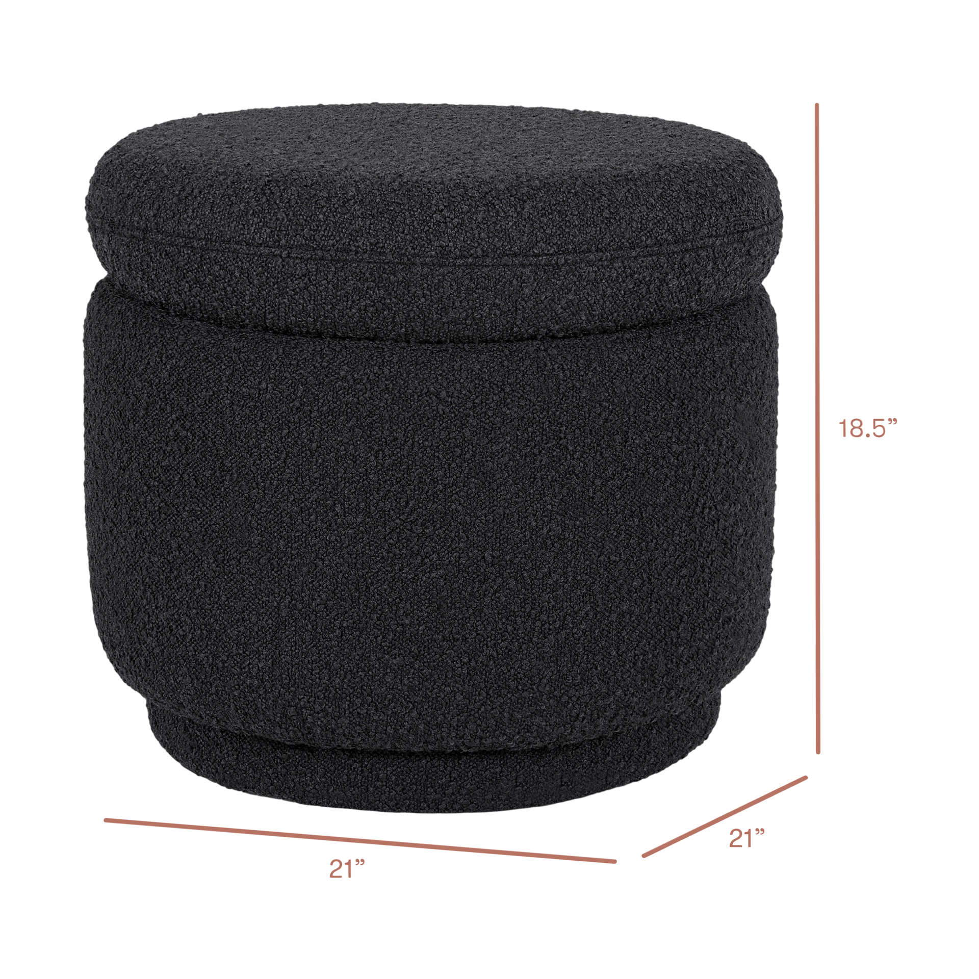 babyletto Enoki Storage Ottoman - Black Boucle.