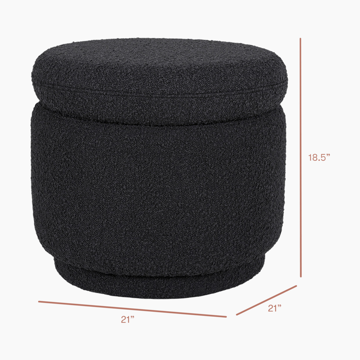 babyletto Enoki Storage Ottoman - Black Boucle.