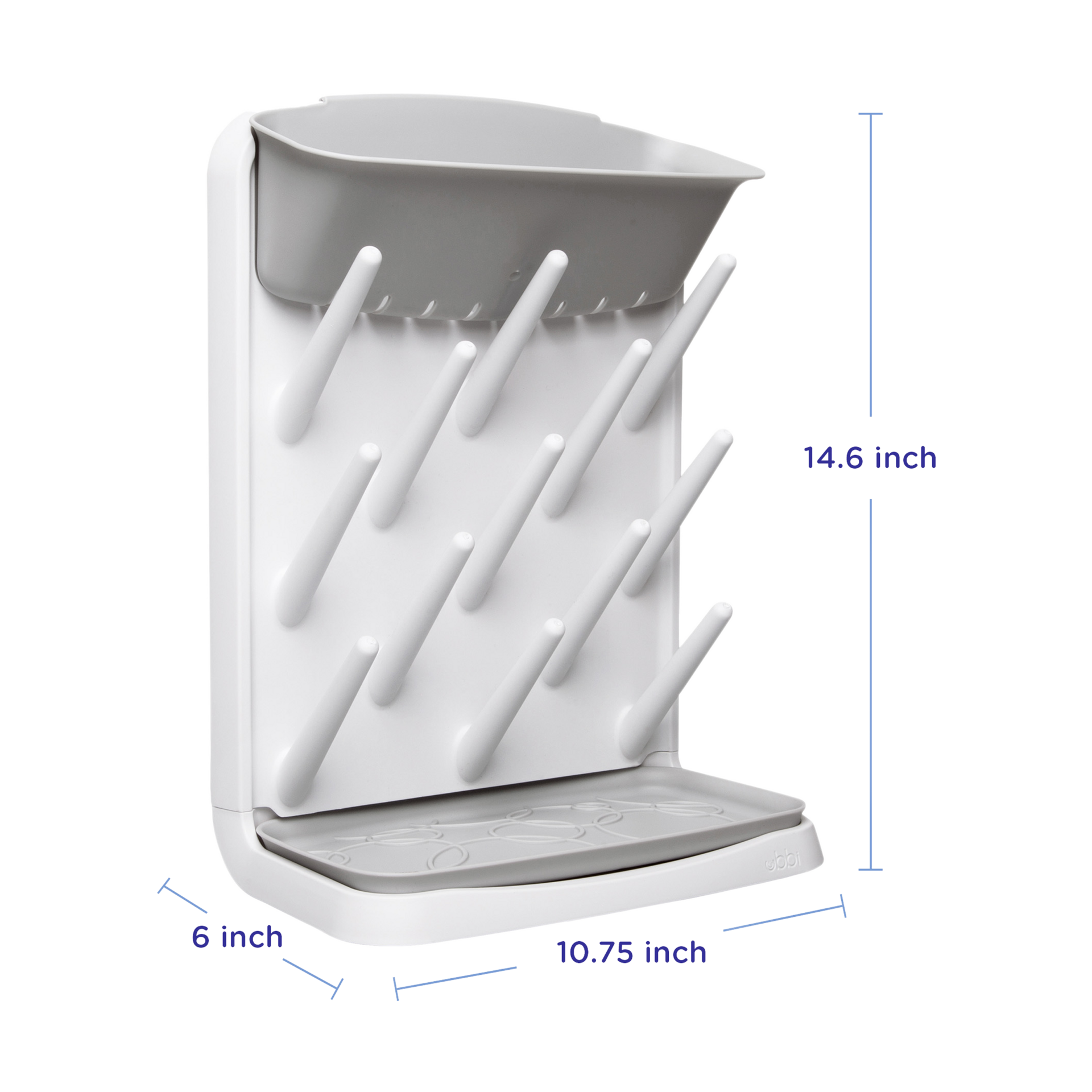 Ubbi Vertical Bottle Drying Rack - Grey.