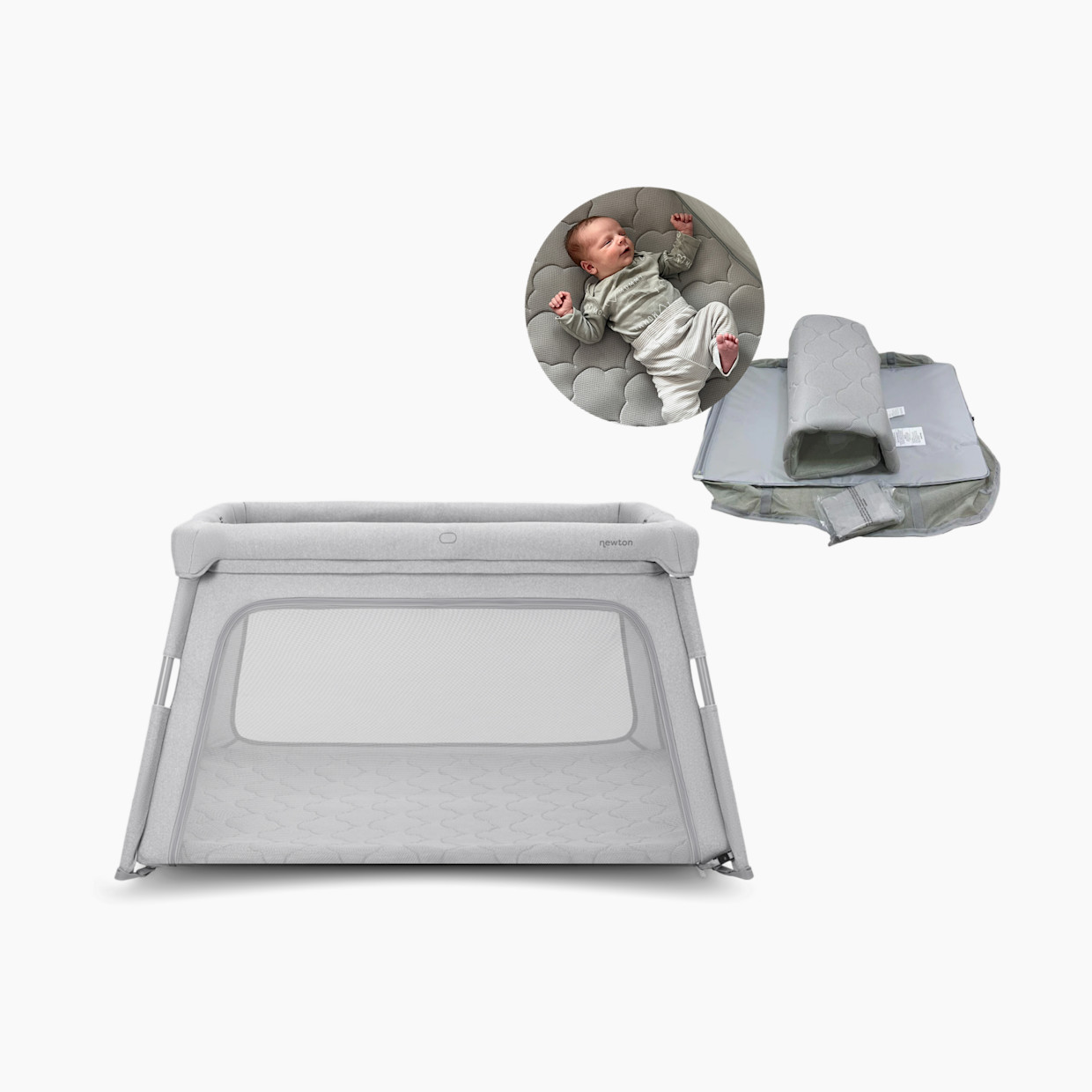 Newton Baby Travel Crib and Play Yard with Bassinet Insert.