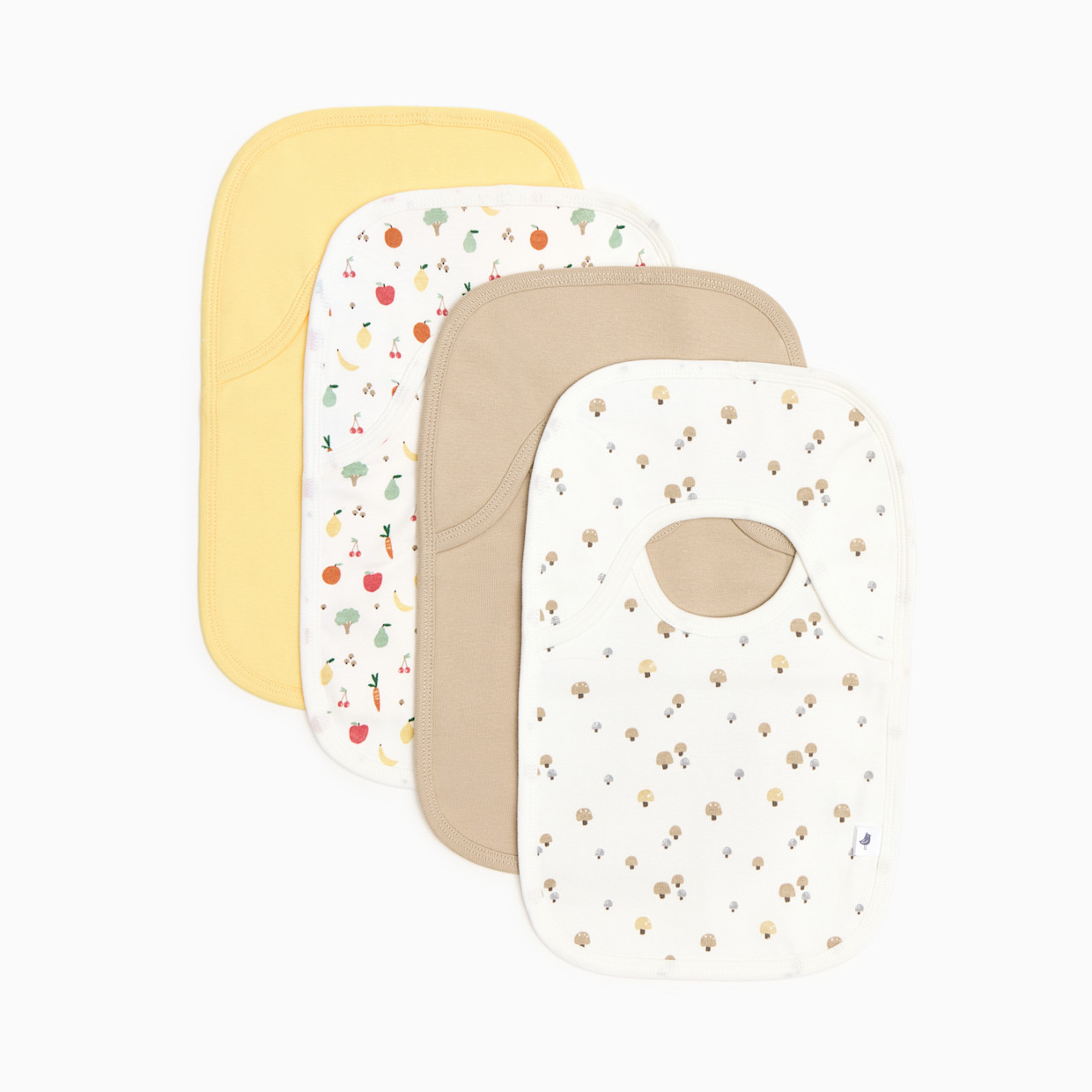 Small Story Organic Cotton Lap Shoulder Bib (4 Pack) - Veggie Garden.