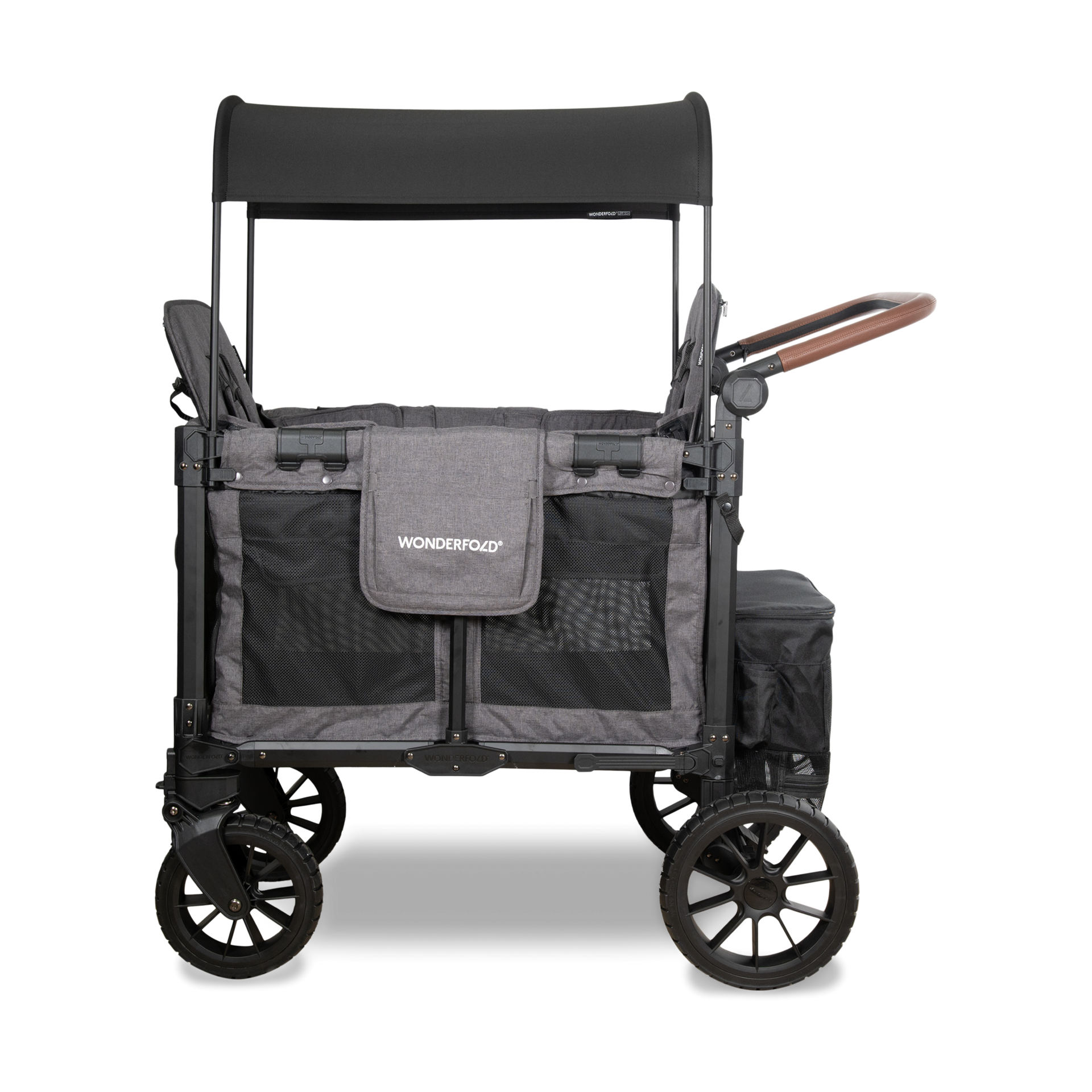 WonderFold Wagon W2 Luxe Pro Double Seater Stroller Wagon - Charcoal Gray.