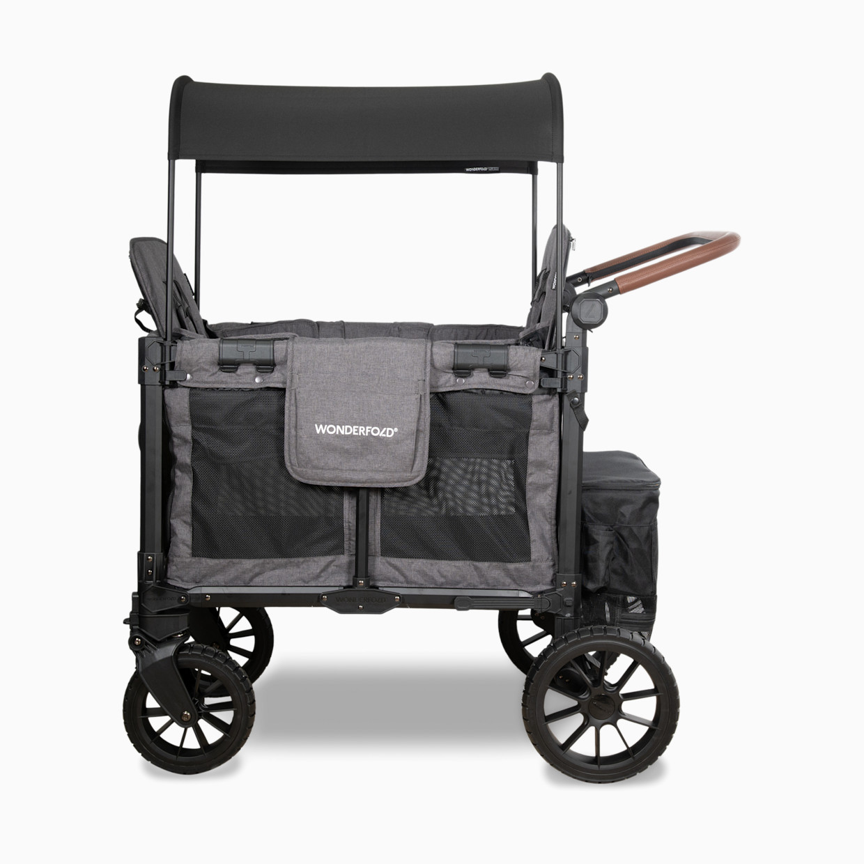 WonderFold Wagon W2 Luxe Pro Double Seater Stroller Wagon - Charcoal Gray.
