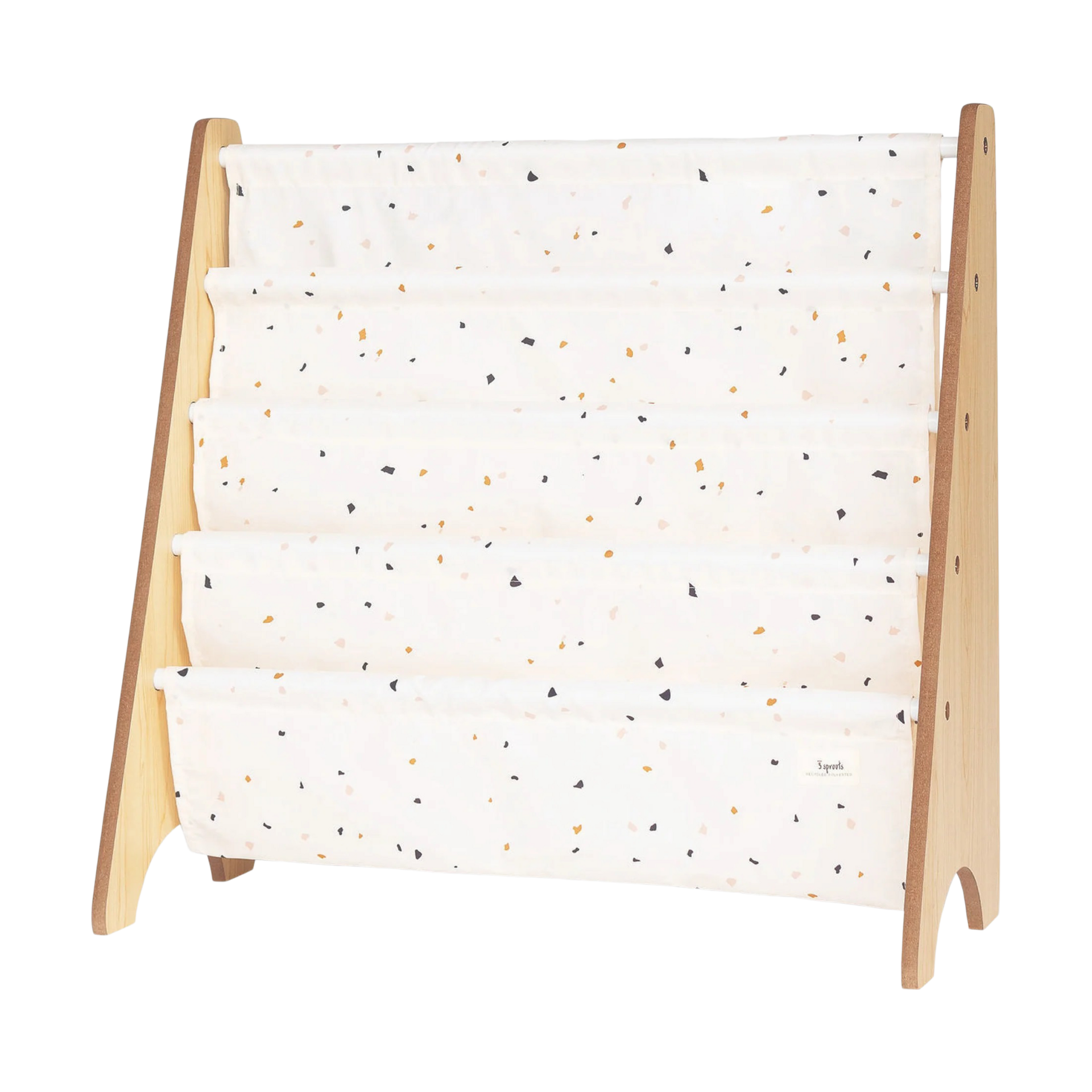 3 Sprouts Recycled Book Rack - Cream Terrazzo.