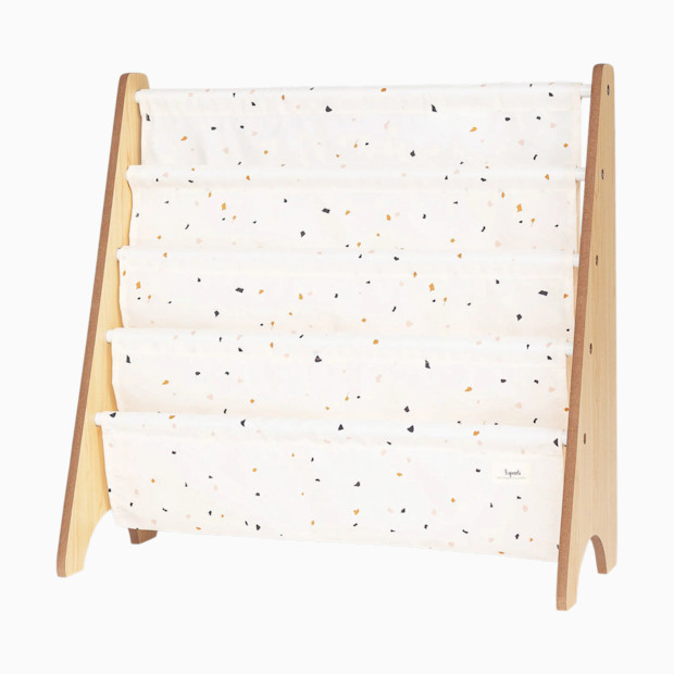 3 Sprouts Recycled Book Rack - Cream Terrazzo.