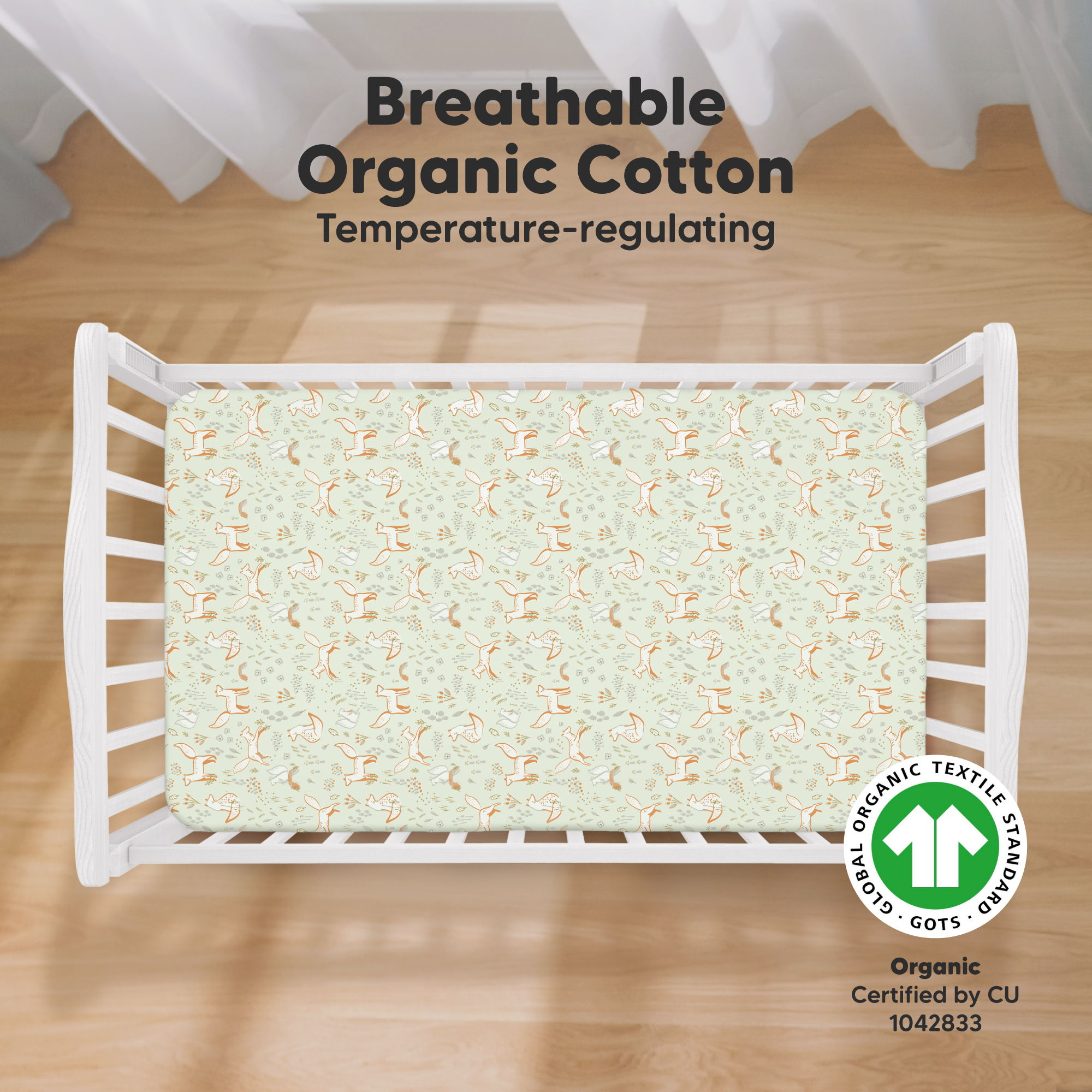 KeaBabies Soothe Fitted Crib Sheets - Foxtrot, 2.