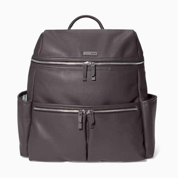 Skip Hop Flatiron Diaper Backpack - Raisin Faux Leather.