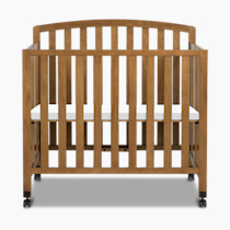 DaVinci Dylan 3-in-1 Portable Baby Crib with Wheels - Toddler Bed & Daybed Conversion - Perfect for Small Spaces & Easy Assembly, GREENGUARD Gold Certified w/ 4 Adjustable Mattress Heights - Chestnut