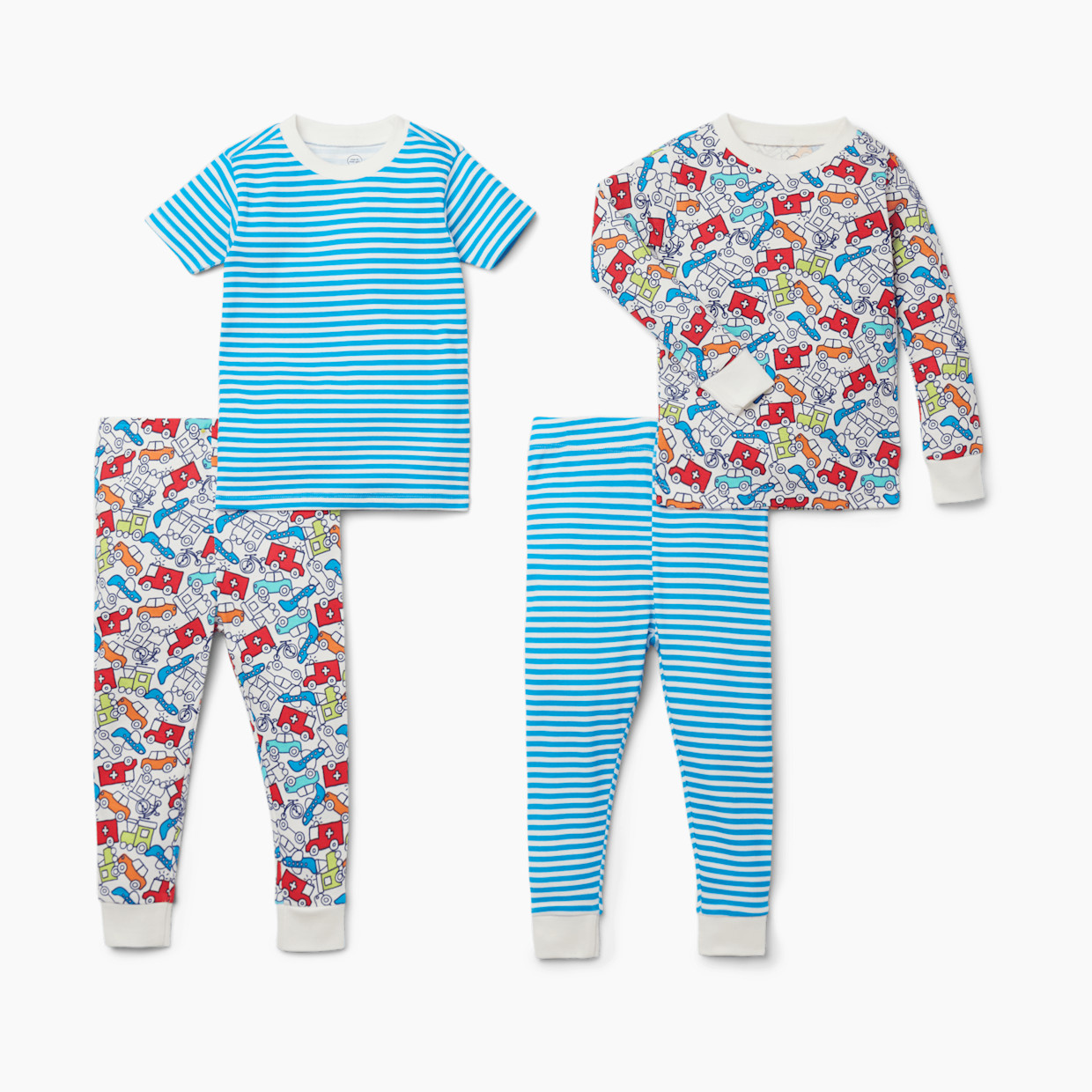 Small Story Pajamas Set 2 Pack - Transportation Mix Up, 12 M.