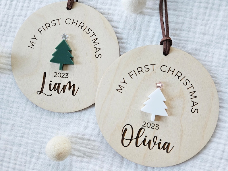 WhimsicalImaginings PersonalizedBaby's First Christmas Ornament.