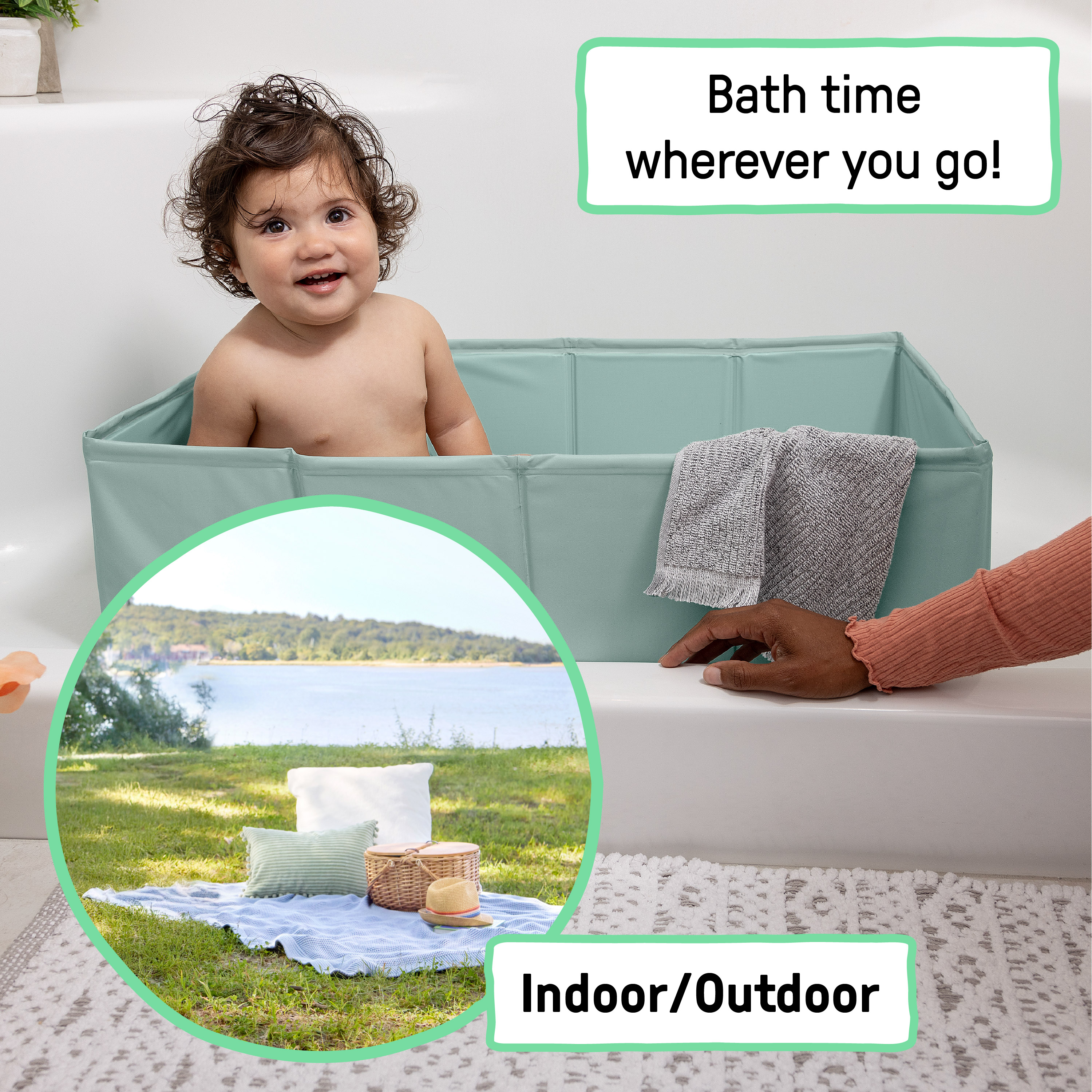 Ingenuity Tuckaway Toddler Tub, Converts Shower to Tub.
