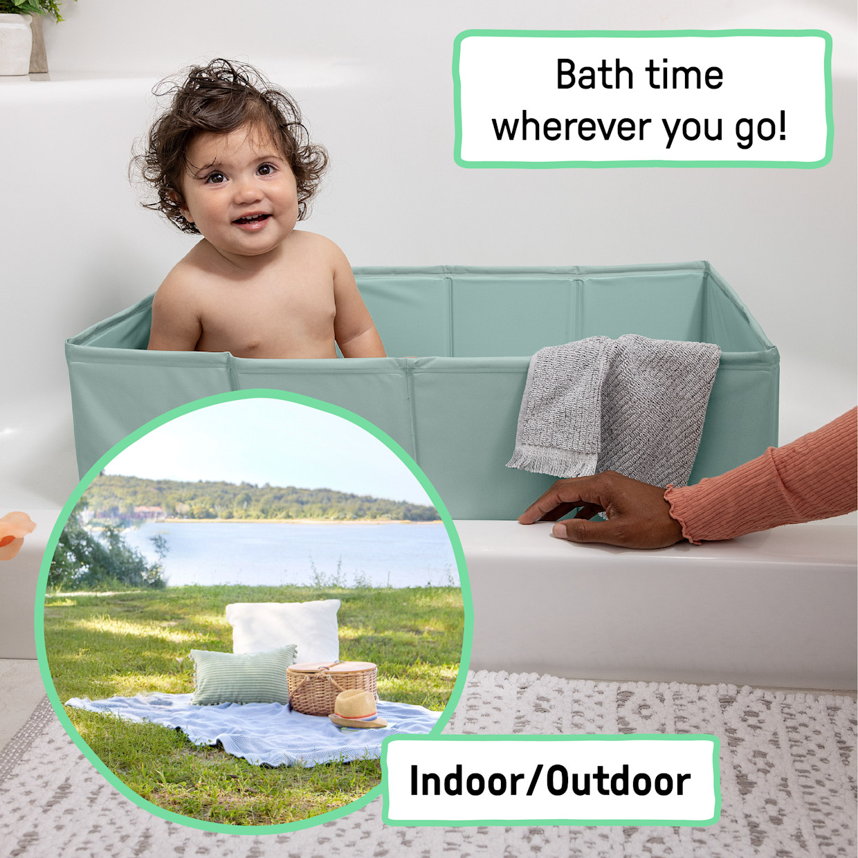 Ingenuity Tuckaway Toddler Tub, Converts Shower to Tub.