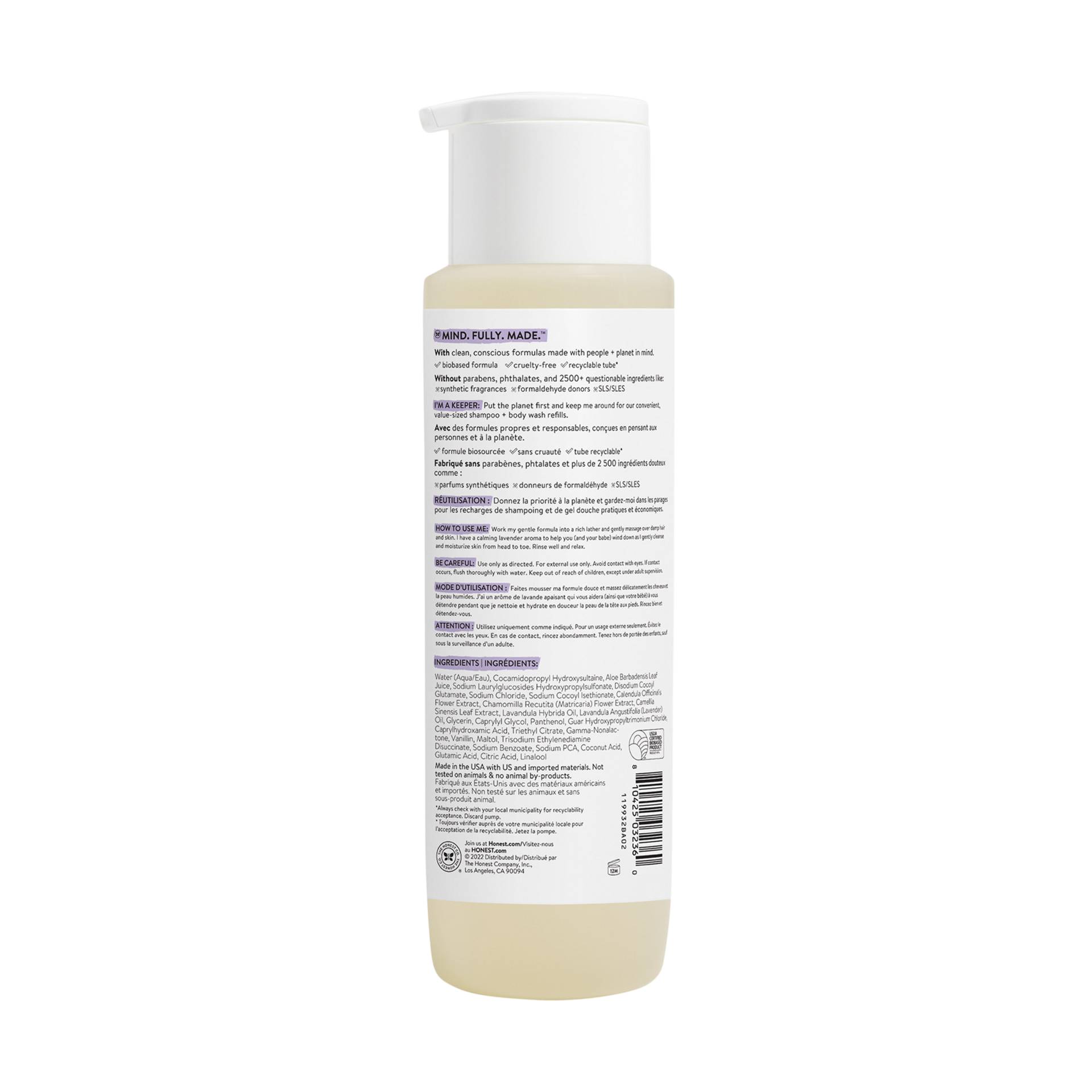 The Honest Company Shampoo & Body Wash - Calm (Lavender), 18 Fl Oz.