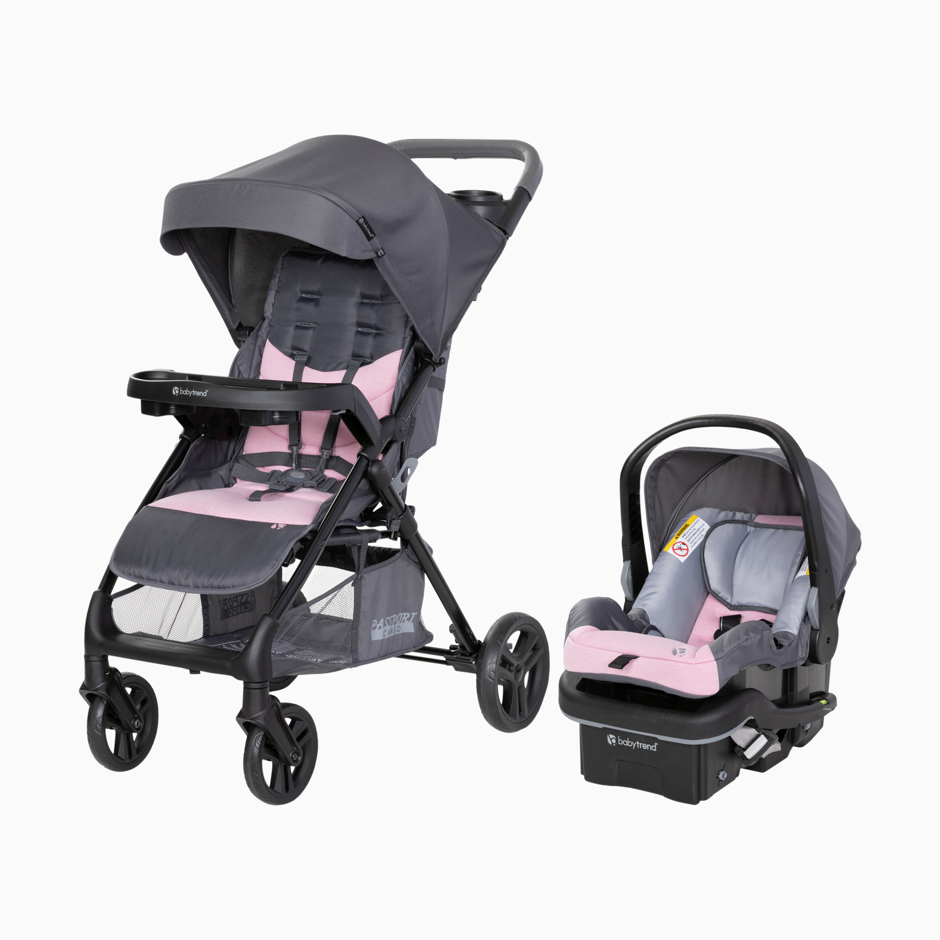 Baby Trend Passport Cargo Travel System with EZ-Lift PLUS Infant Car Seat - Grey Bamboo