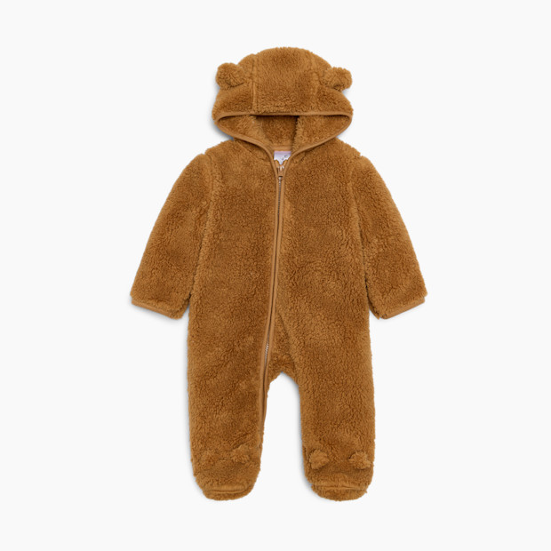 Small Story High-Pile Fleece Bunting - Hazelnut, Newborn.