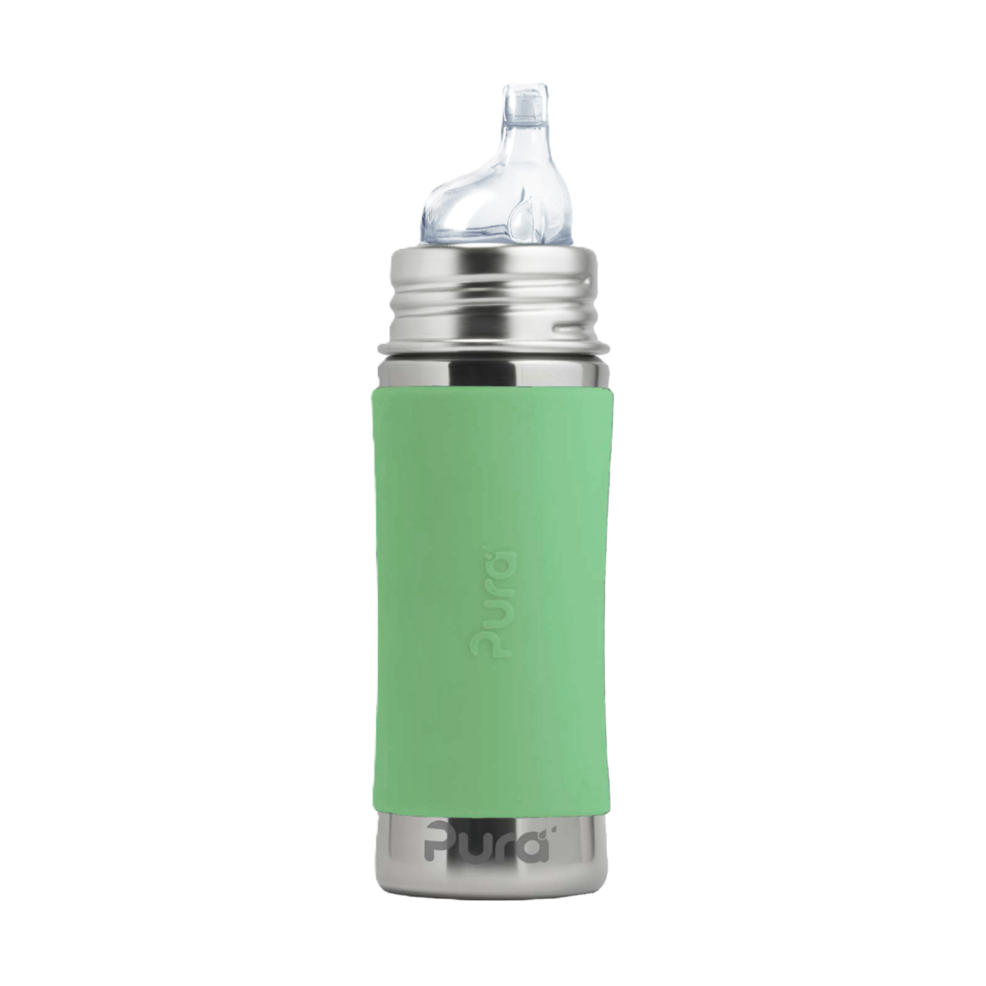 Pura Stainless Steel Convertible Sippy Cup Bottle - Moss, 11oz.
