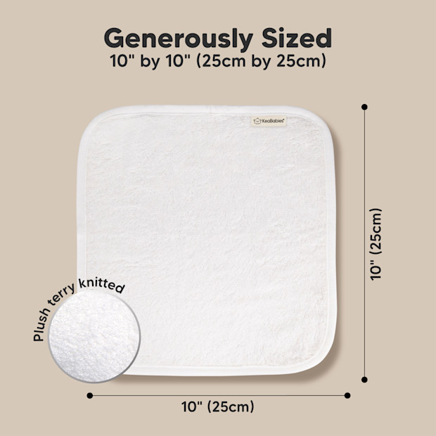 KeaBabies Deluxe Baby Bamboo Viscose Washcloths (6 Pack).