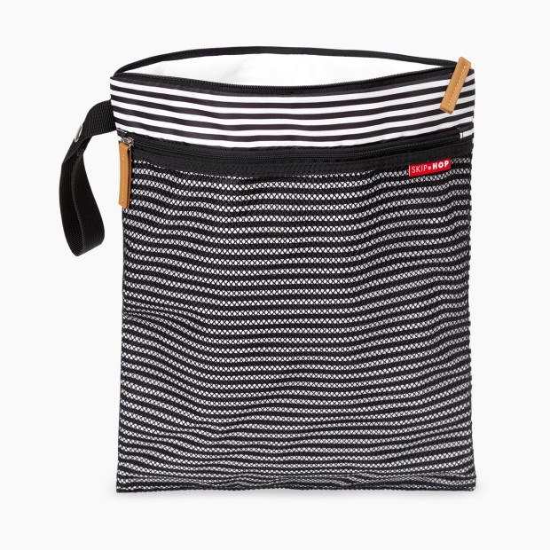 Skip Hop Grab & Go Wet/Dry Bag - Black/White Stripe.