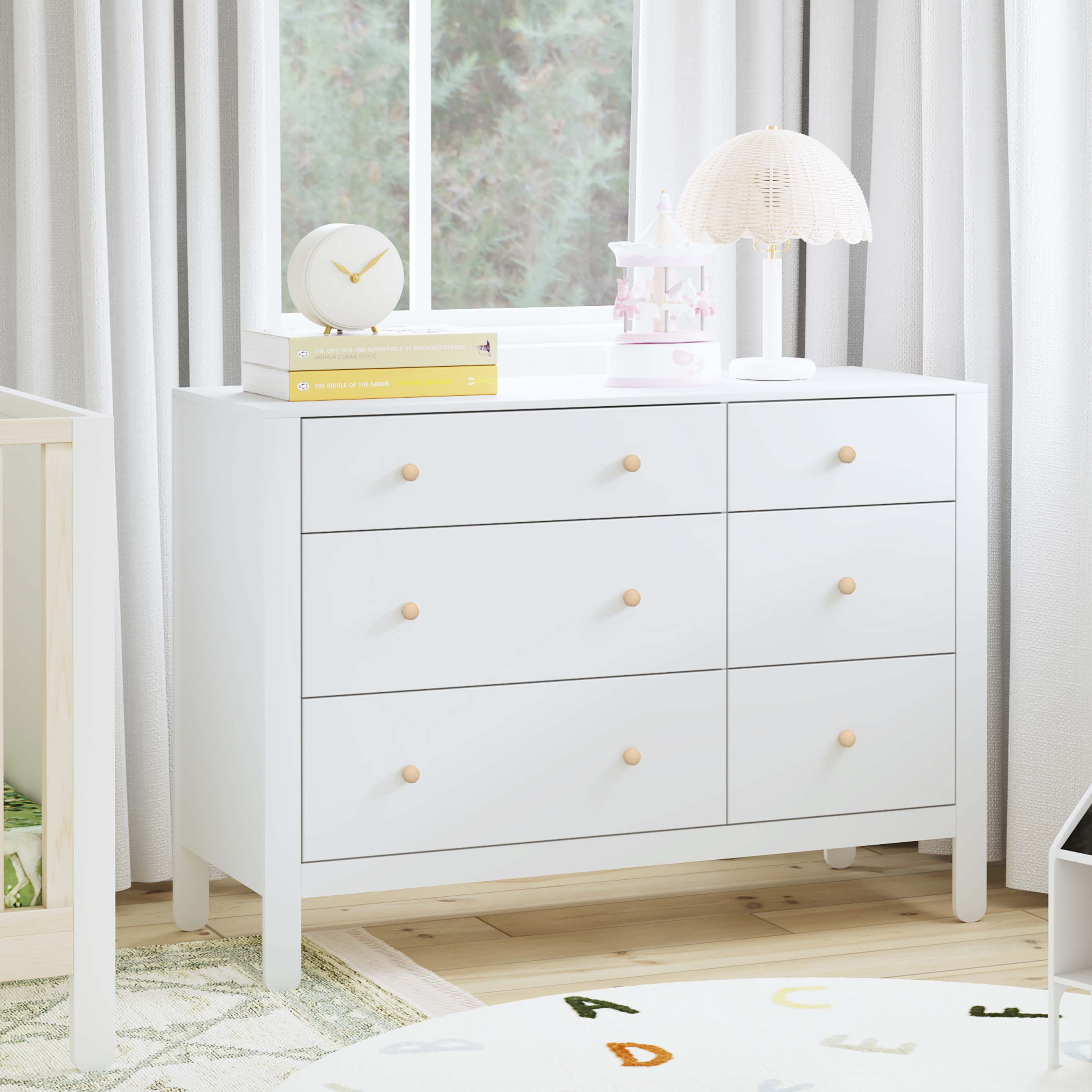 Carter's by daVinci Marisol 6-Drawer Dresser - White/Washed Natural.