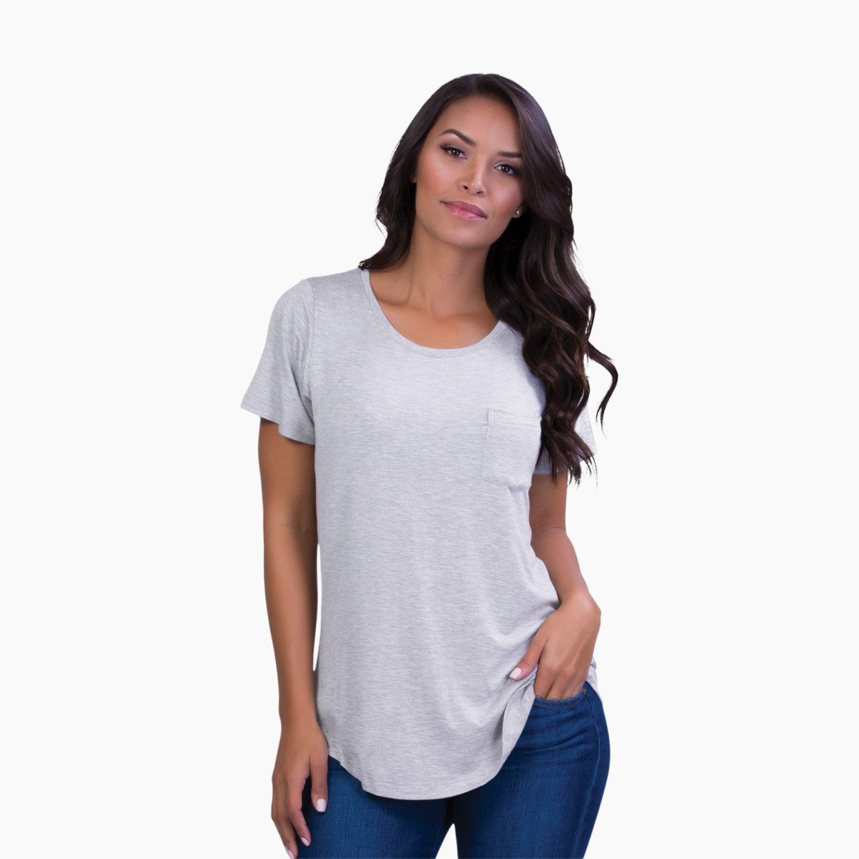 Belly Bandit Perfect Nursing Tee - Heather Grey, Small.