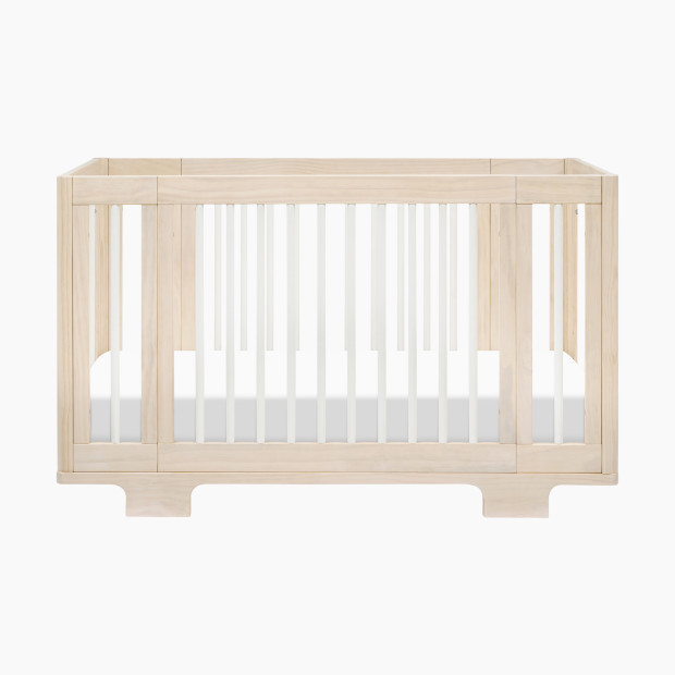 babyletto Yuzu 8-in-1 Convertible Crib with All-Stages Conversion Kits - Washed Natural / White.