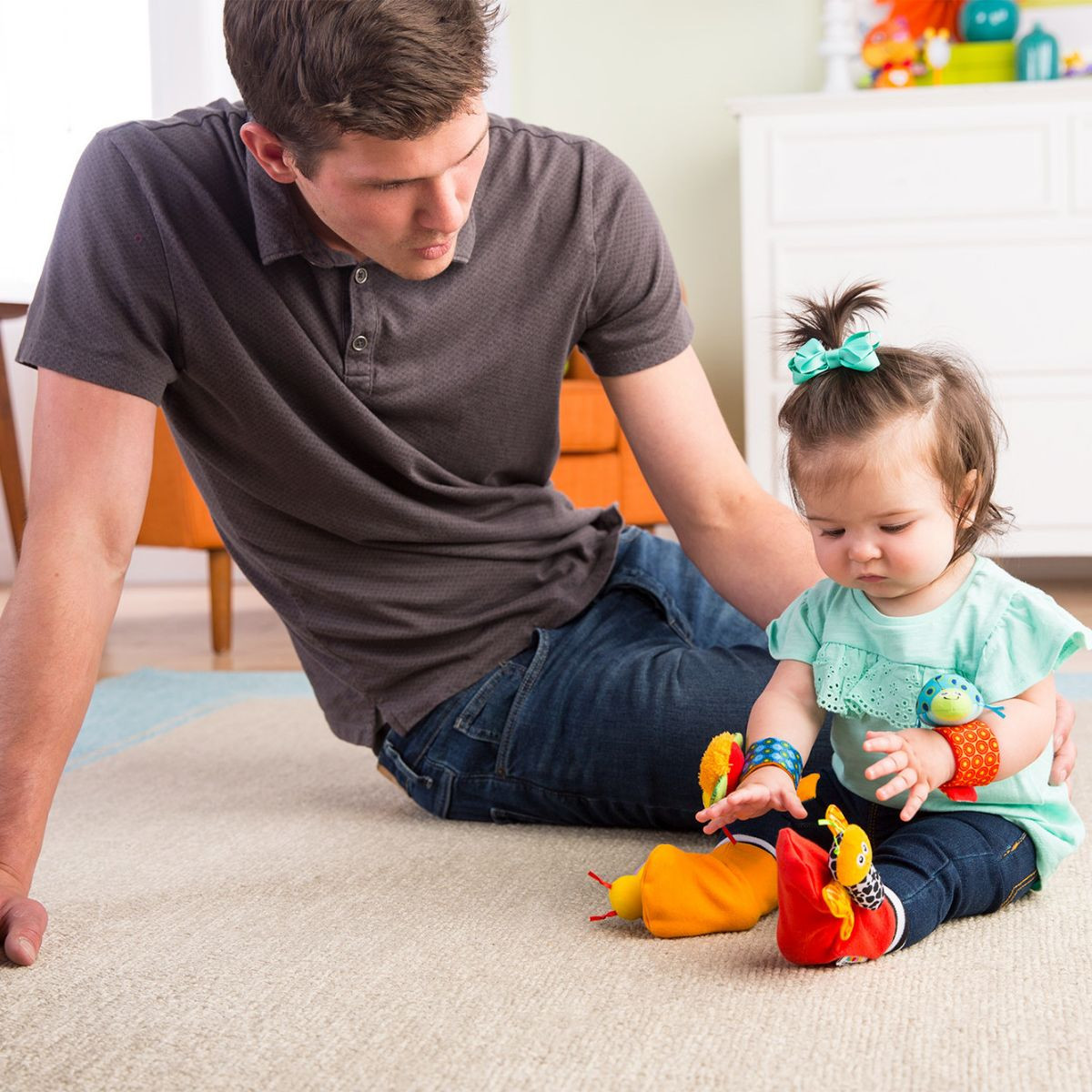 Lamaze Garden Bug Wrist Rattle & Foot Finder Set.