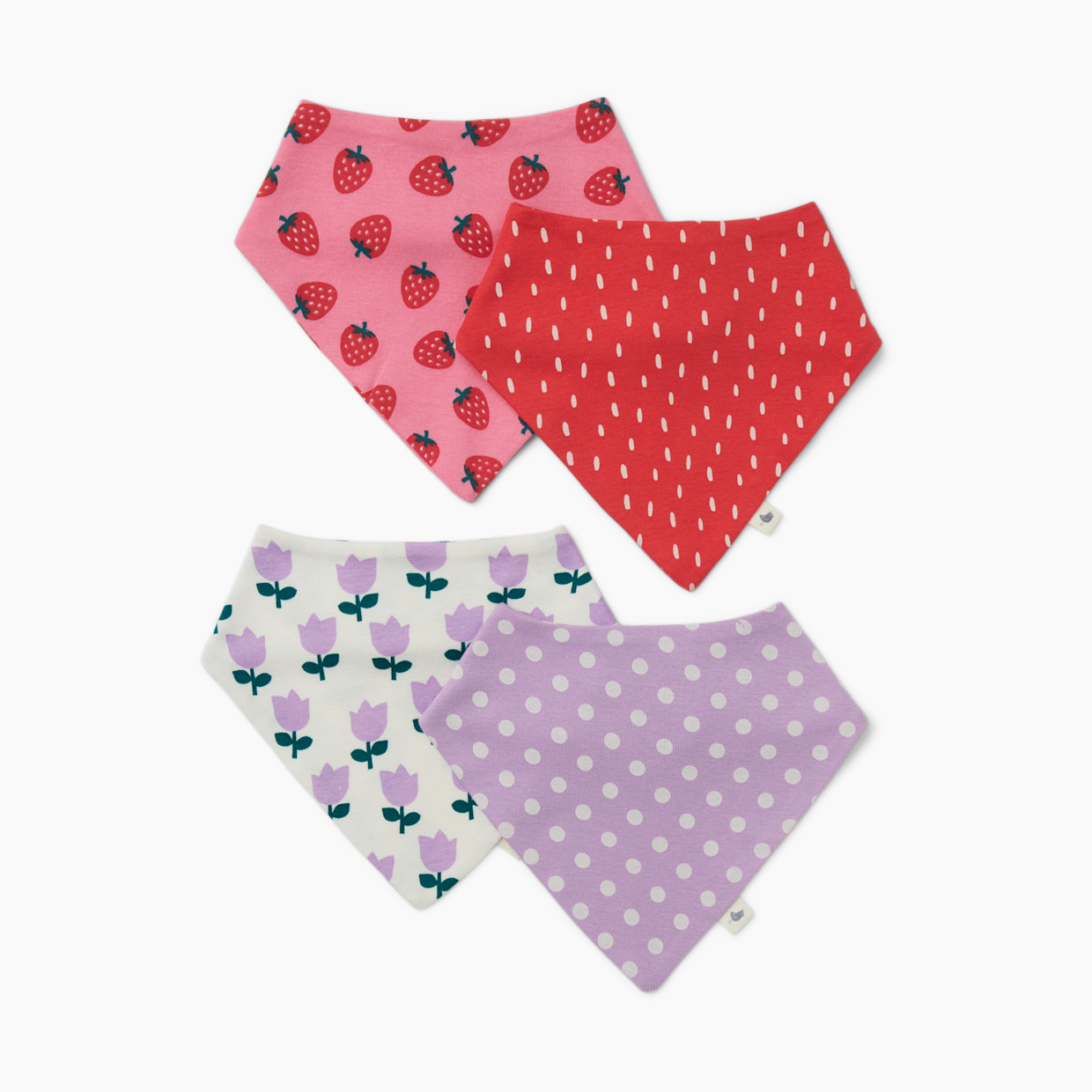 Small Story Solid Bandana Bib 4 Pack - Berry Sweet.
