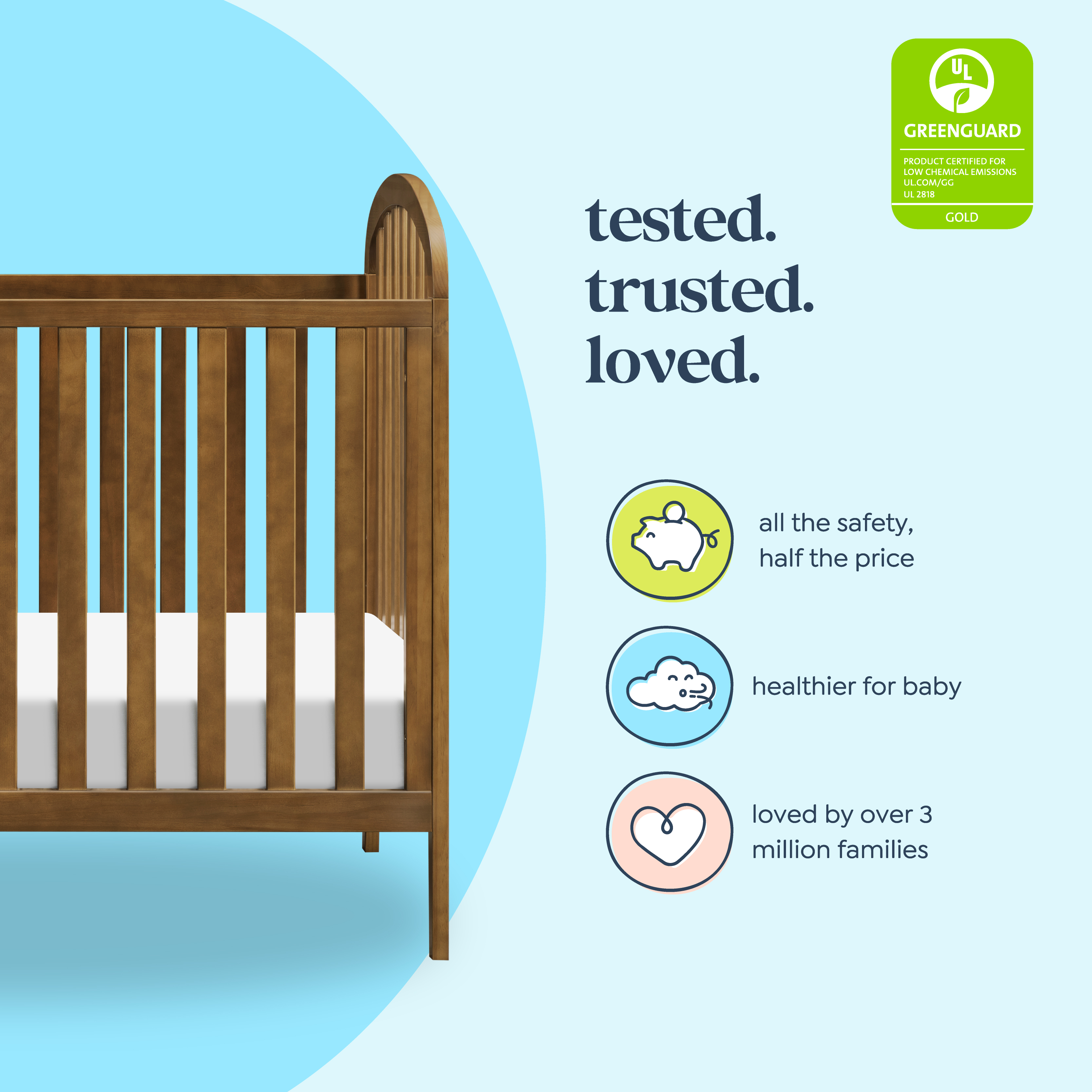 daVinci Beau 3-in-1 Convertible Crib - Walnut.