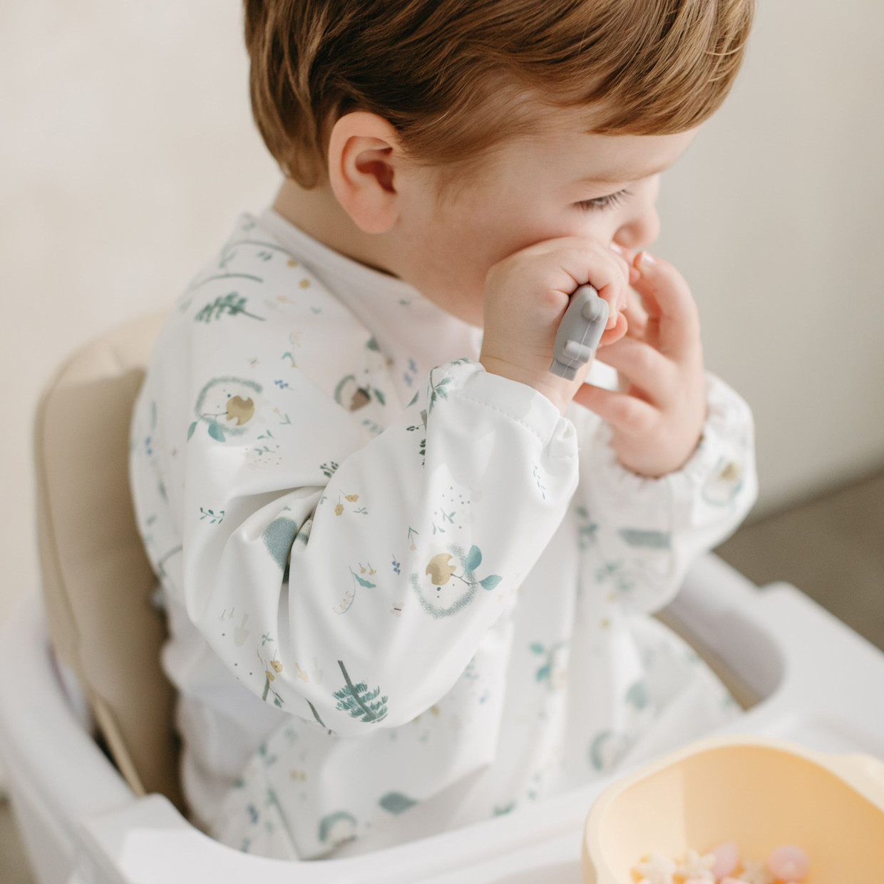 Loulou Lollipop Long Sleeve Waterproof Smock Bib - Hedgehogs.