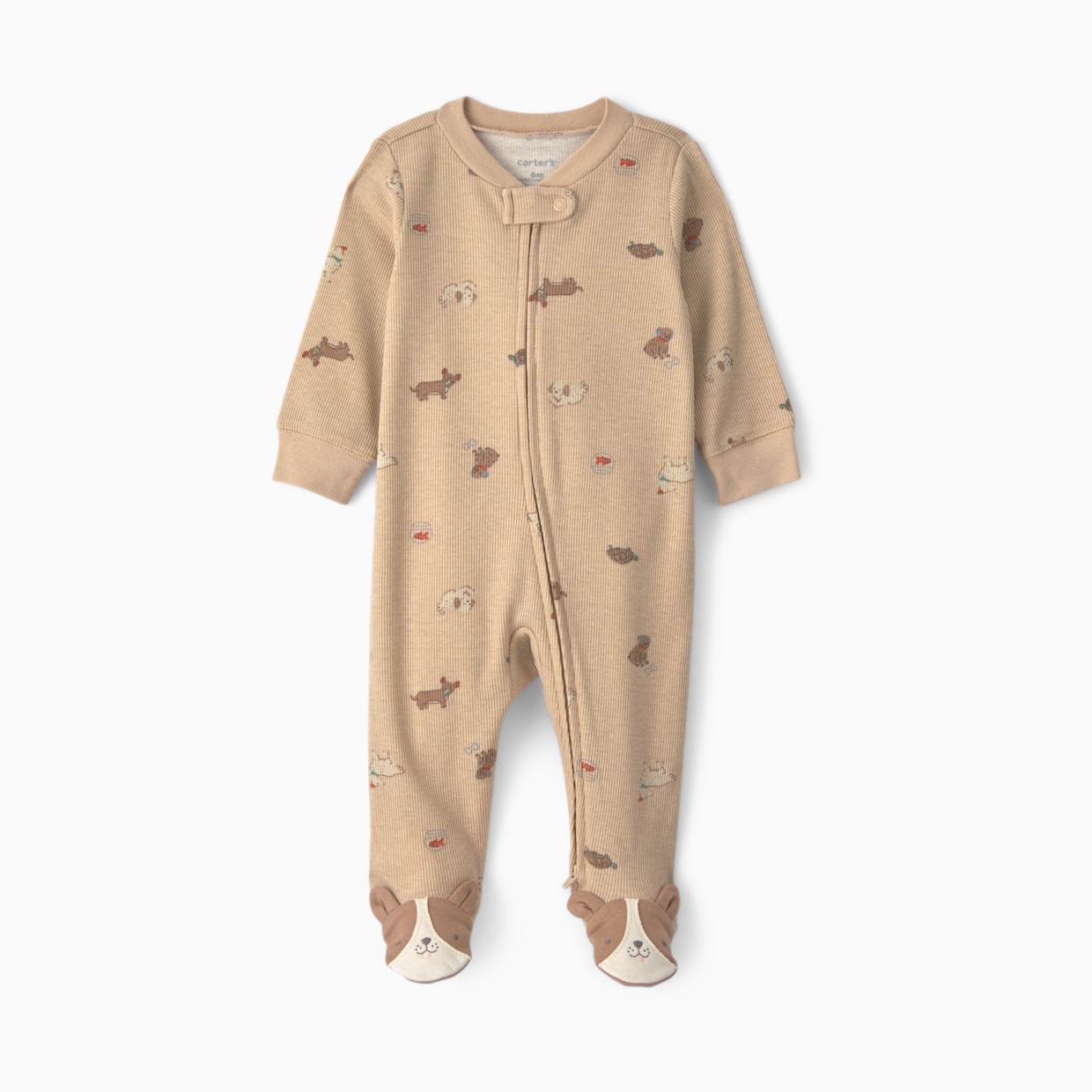 Carter's Snug Fit Sleep & Play Pajamas - Brown Dog, 6M.