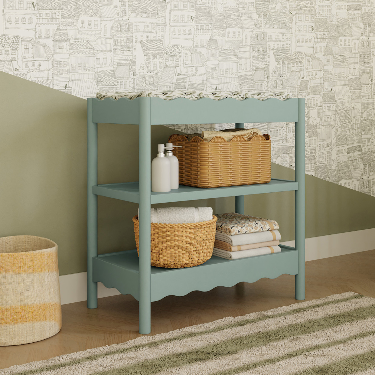 babyletto Swell Changing Table - Light Sage.
