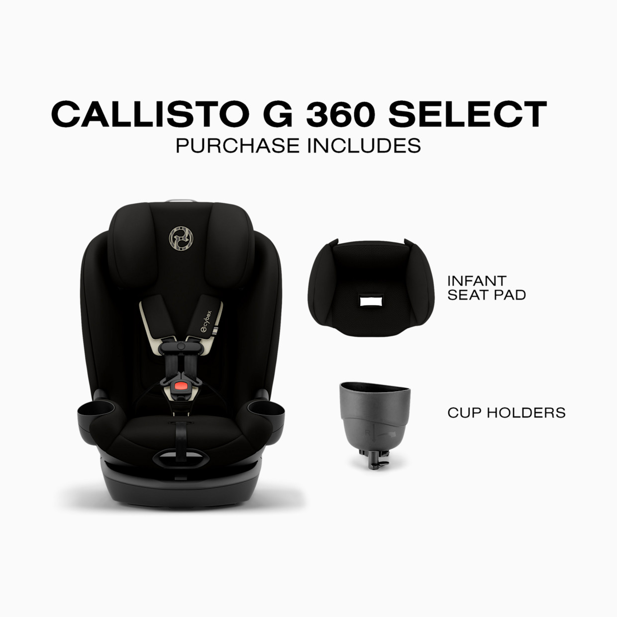 Cybex Callisto G 360 Select Rotating All-in-One Convertible Car Seat - Black.