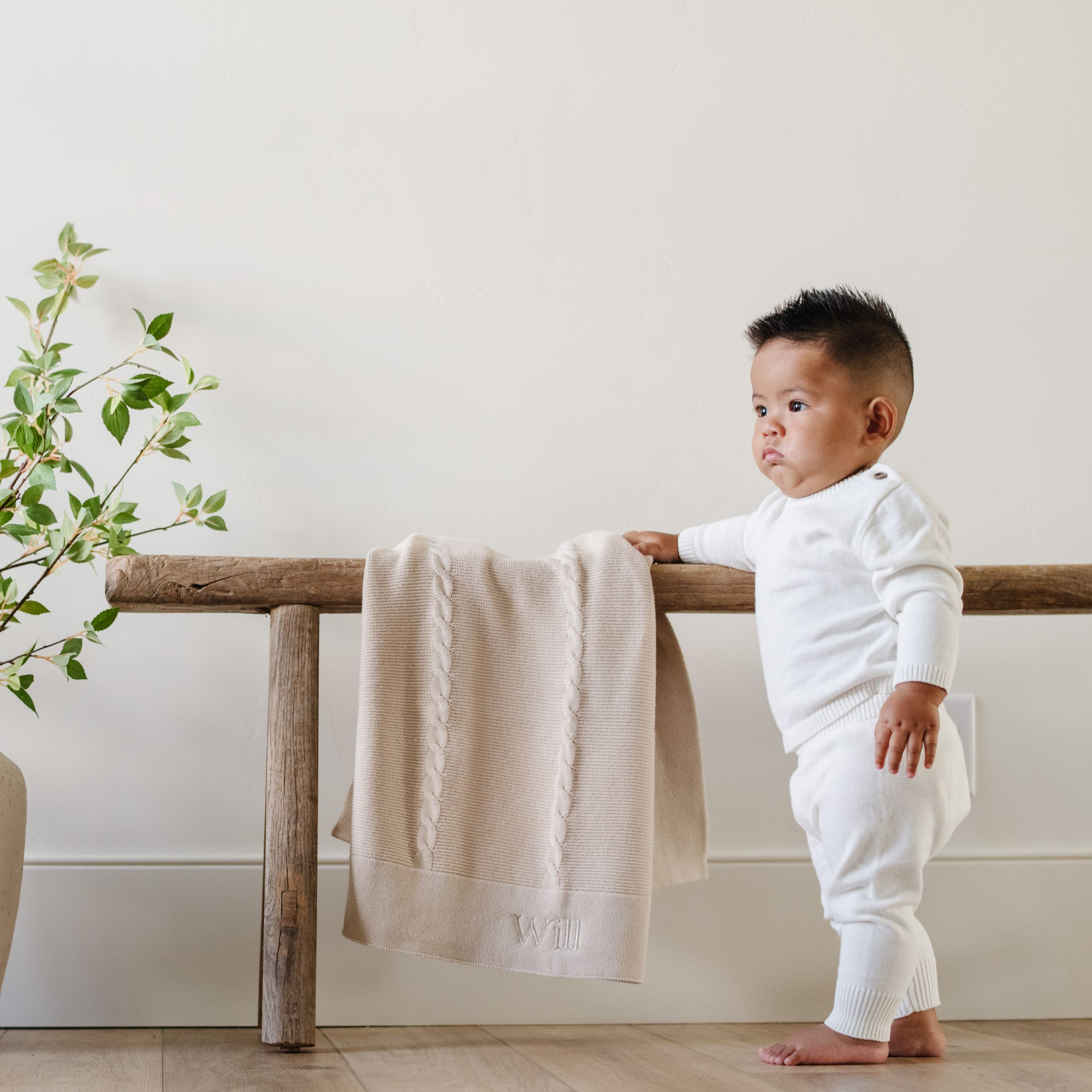 Saranoni Heirloom Cotton Knit Set Cream, 03 M Babylist Shop