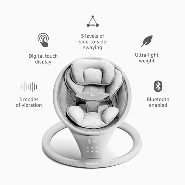Munchkin Vibration Baby Swing - Bluetooth-Enabled Smart Seat with Music and Motion.