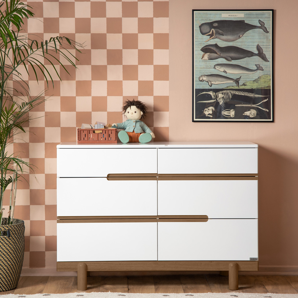 dadada Bliss 6-Drawer Dresser - White/Walnut.
