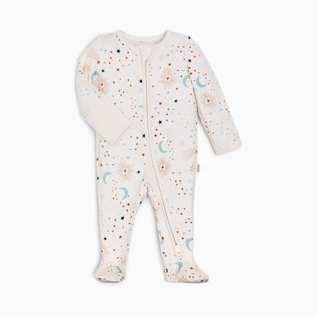 Tiny Kind Bamboo Viscose Printed Zipper Footie.