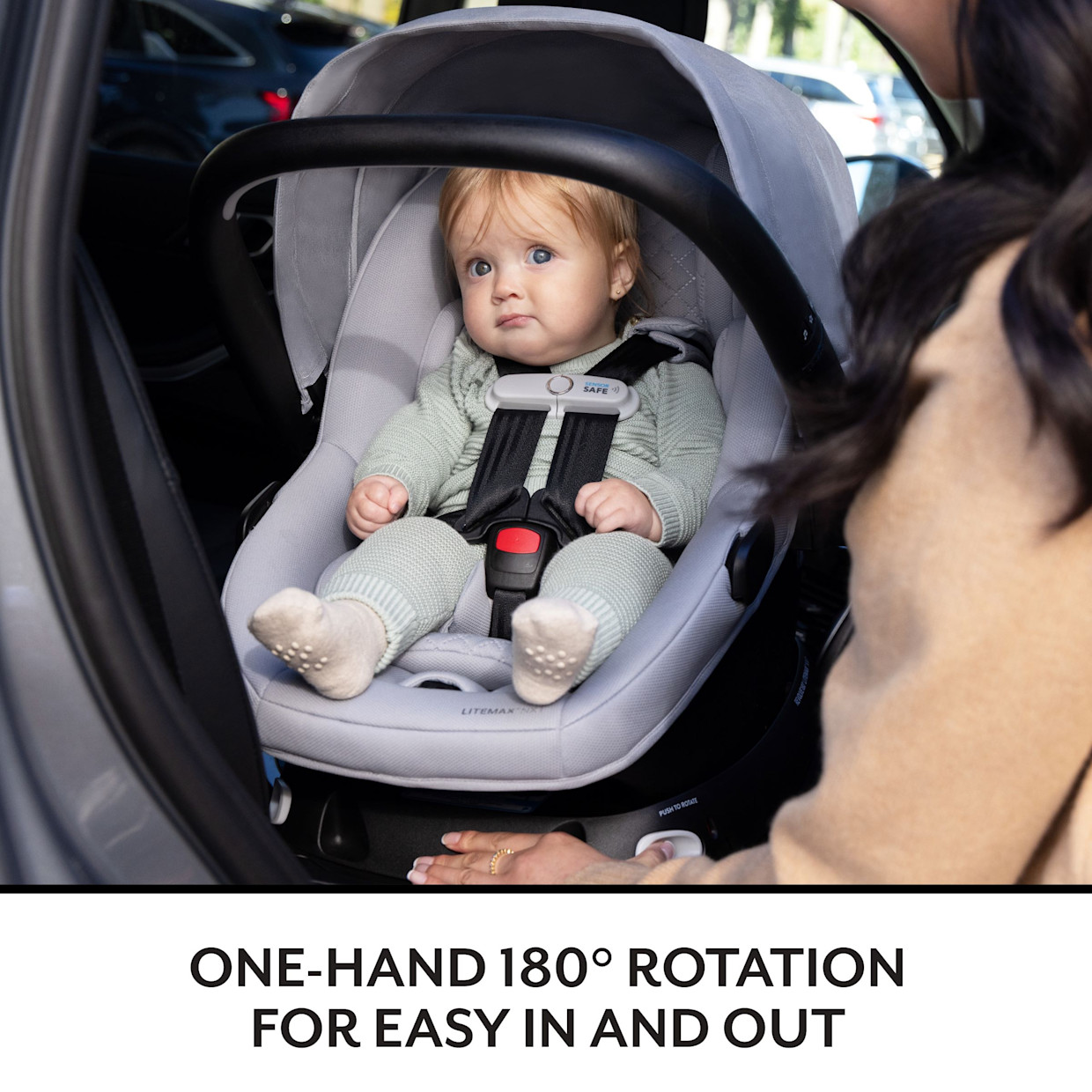 Evenflo Revolve180 LiteMax NXT Rotational Infant Car Seat with SensorySoothe - Flint.