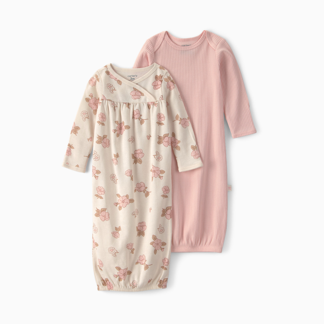 Carter's Sleeper Gowns (2 Pack) - Pink Floral, Nb.