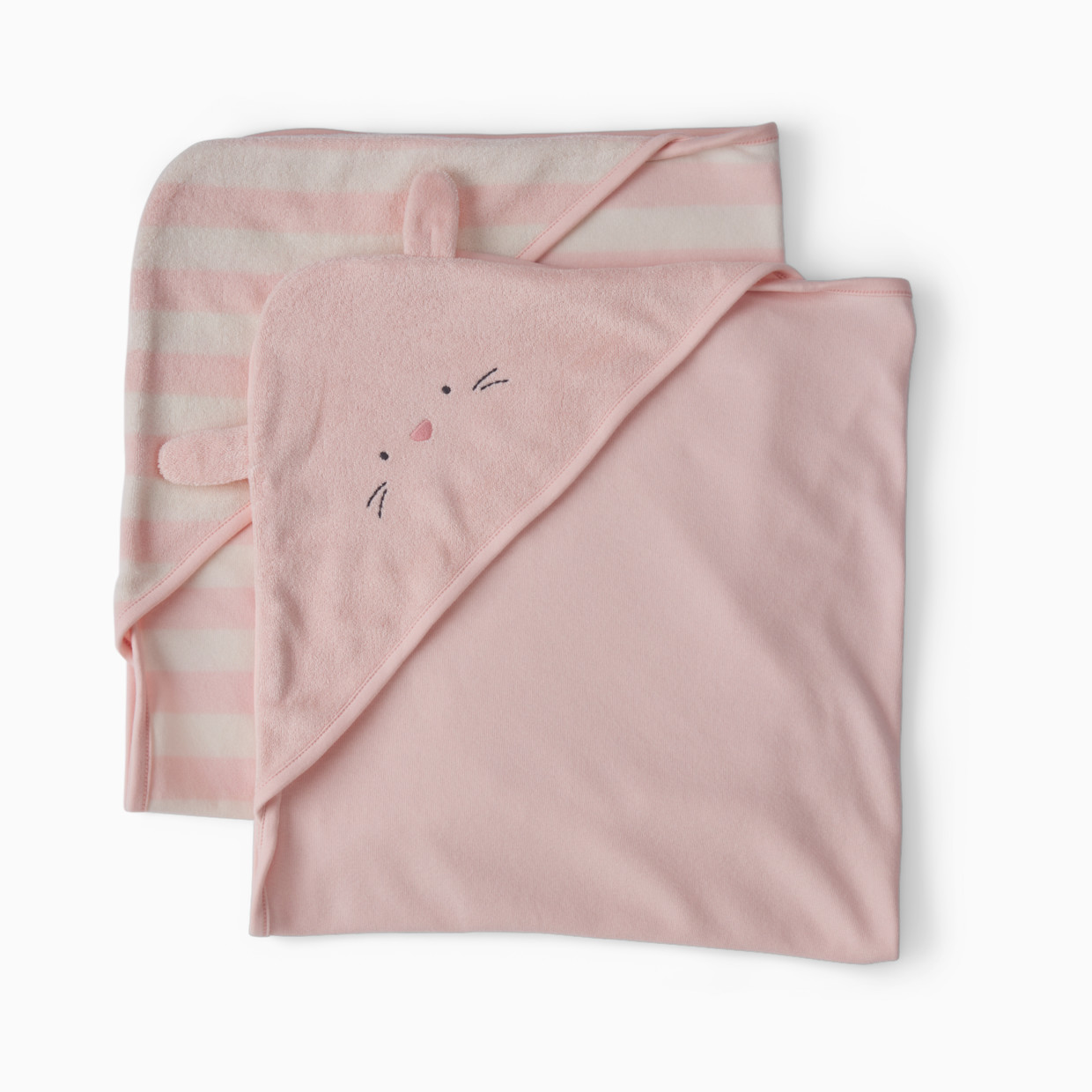 Carter's Organic Cotton Terry Hooded Towels (2 Pack) - Pink Bunny, Osz.