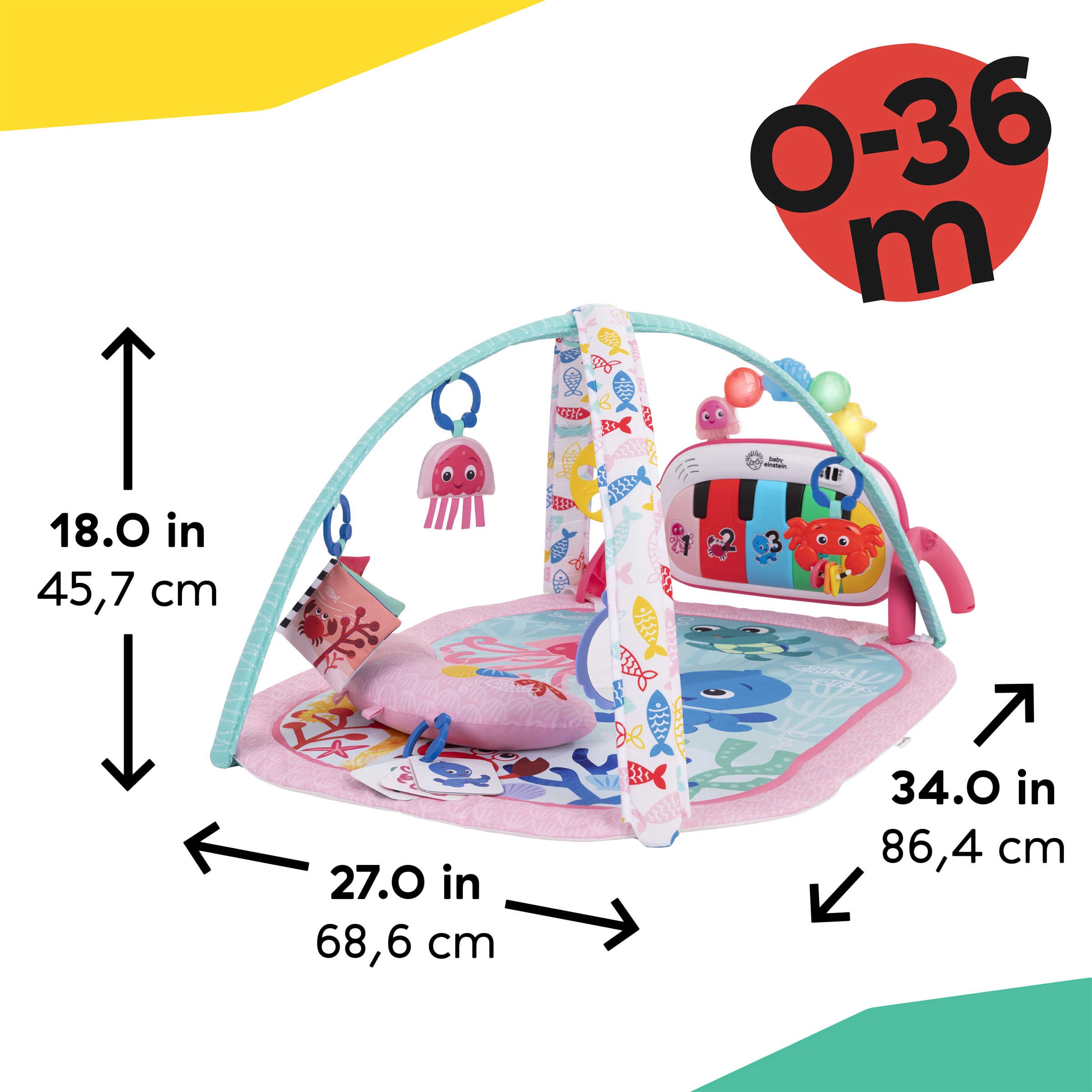 Baby Einstein 4-in-1 Kickin Tunes Music and Learning Play Gym - Jellyfish Jamboree Music & Language.