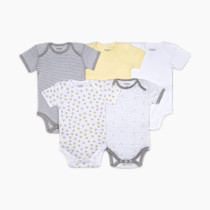 Burt's Bees Baby Unisex Baby Bodysuits, 5-pack Short & Long Sleeve One-pieces, 100% Organic Cotton Bodysuit