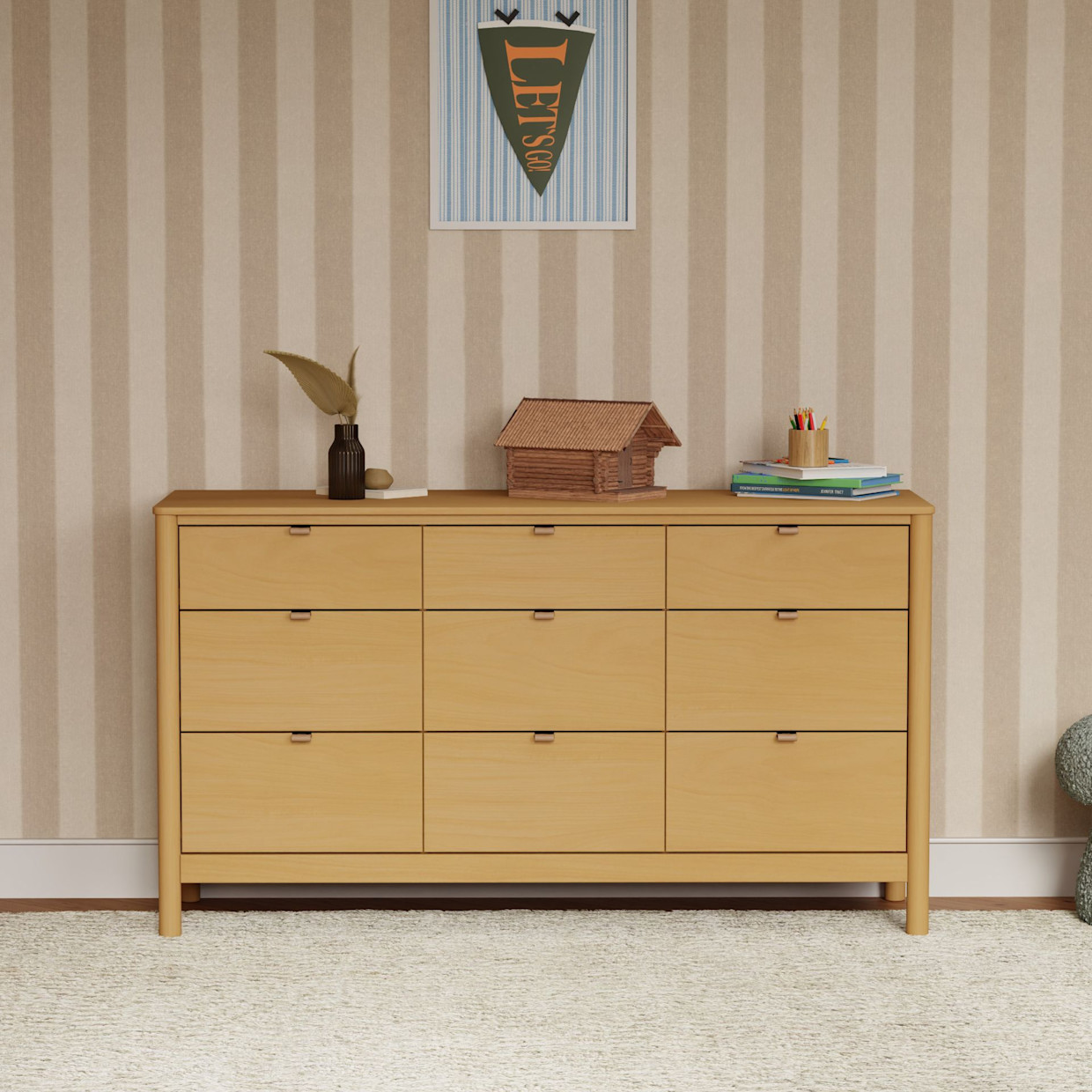 babyletto Bondi 9-Drawer Assembled Dresser - Honey.