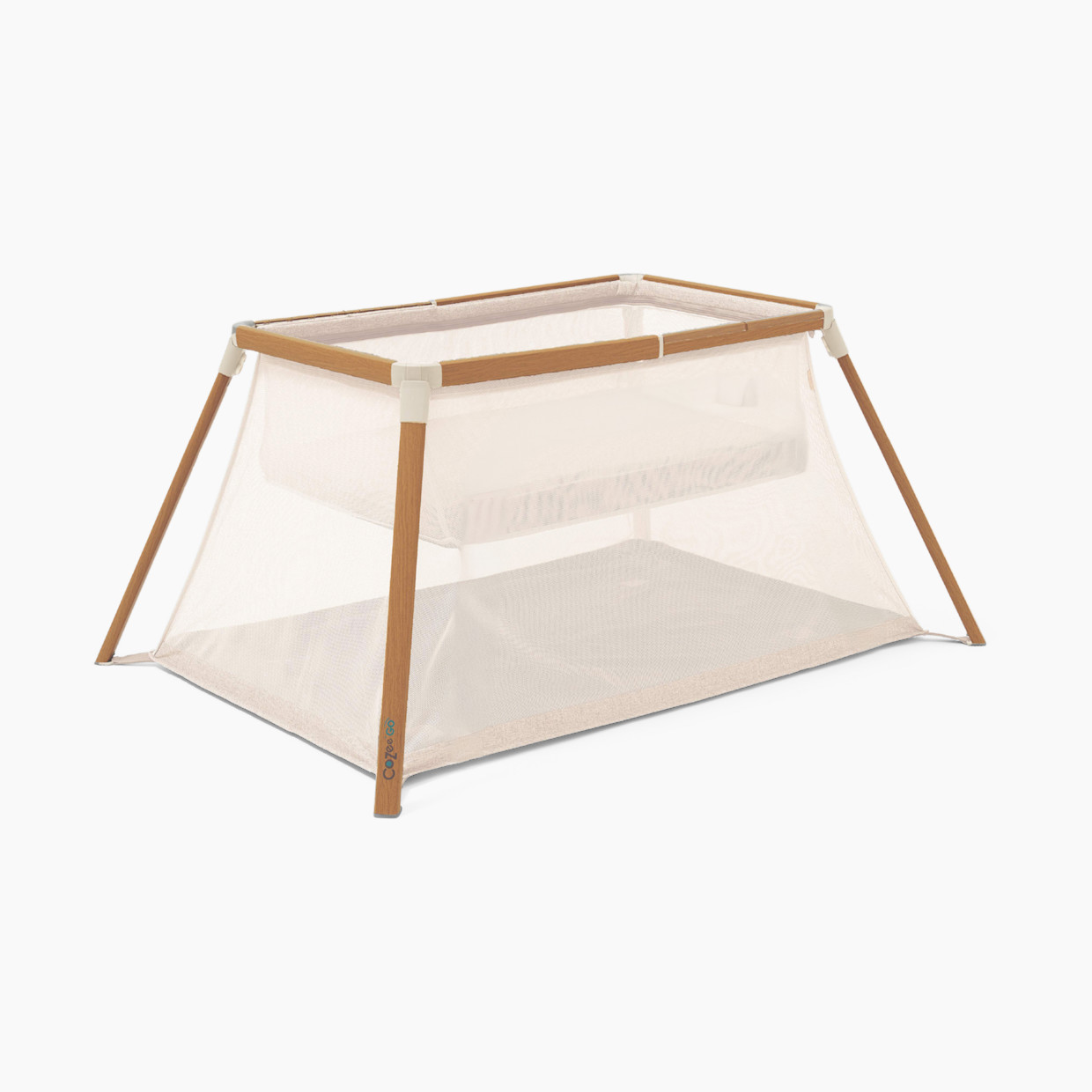 Tutti Bambini CoZee Go 3-in-1 Bassinet, Travel Cot & Playpen - Scandinavian Walnut/Ecru.