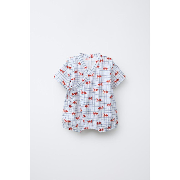 Golden Fish Printed Kimono Jumpsuit.