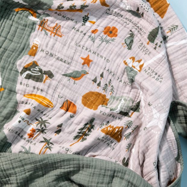 babyletto Quilt in 3-Layer GOTS Certified Organic Muslin Cotton - California.