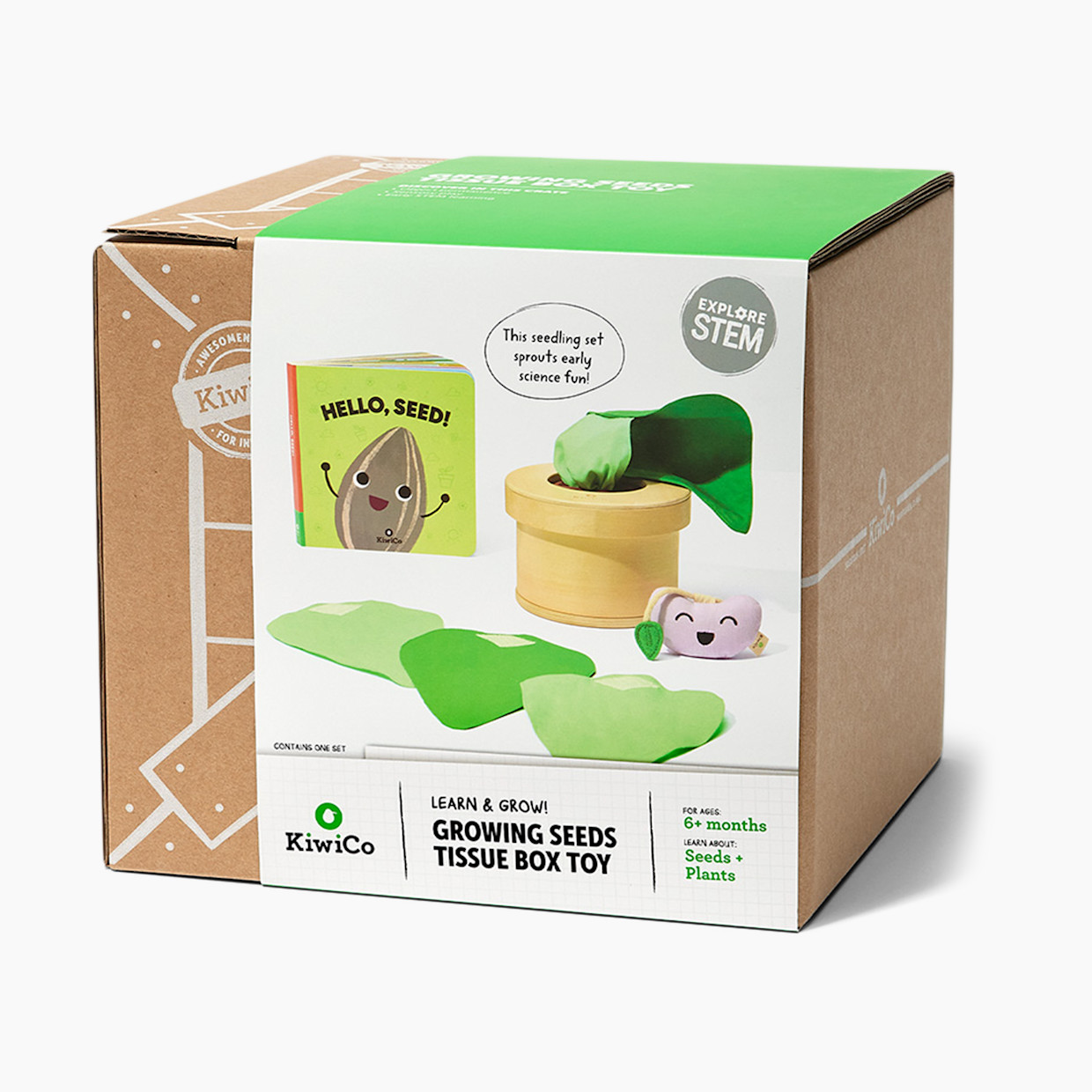 KiwiCo Growing Seeds Tissue Box Toy.