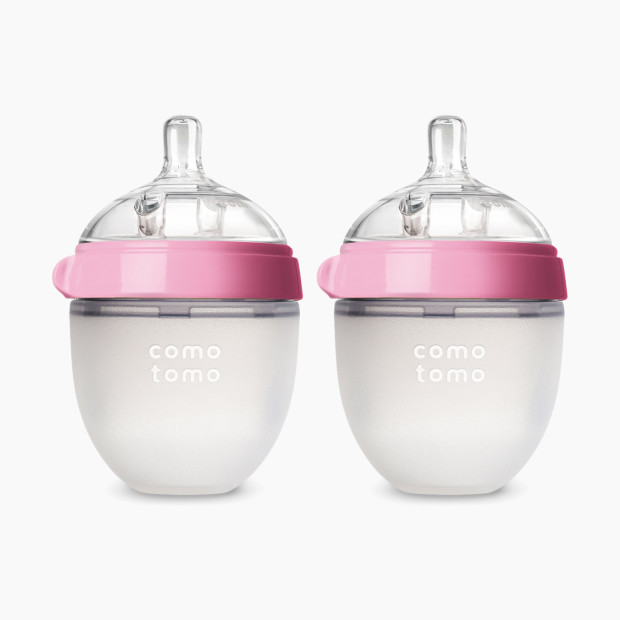 Comotomo Natural Feel Silicone Baby Bottles - Pink, 5 Oz, 2.